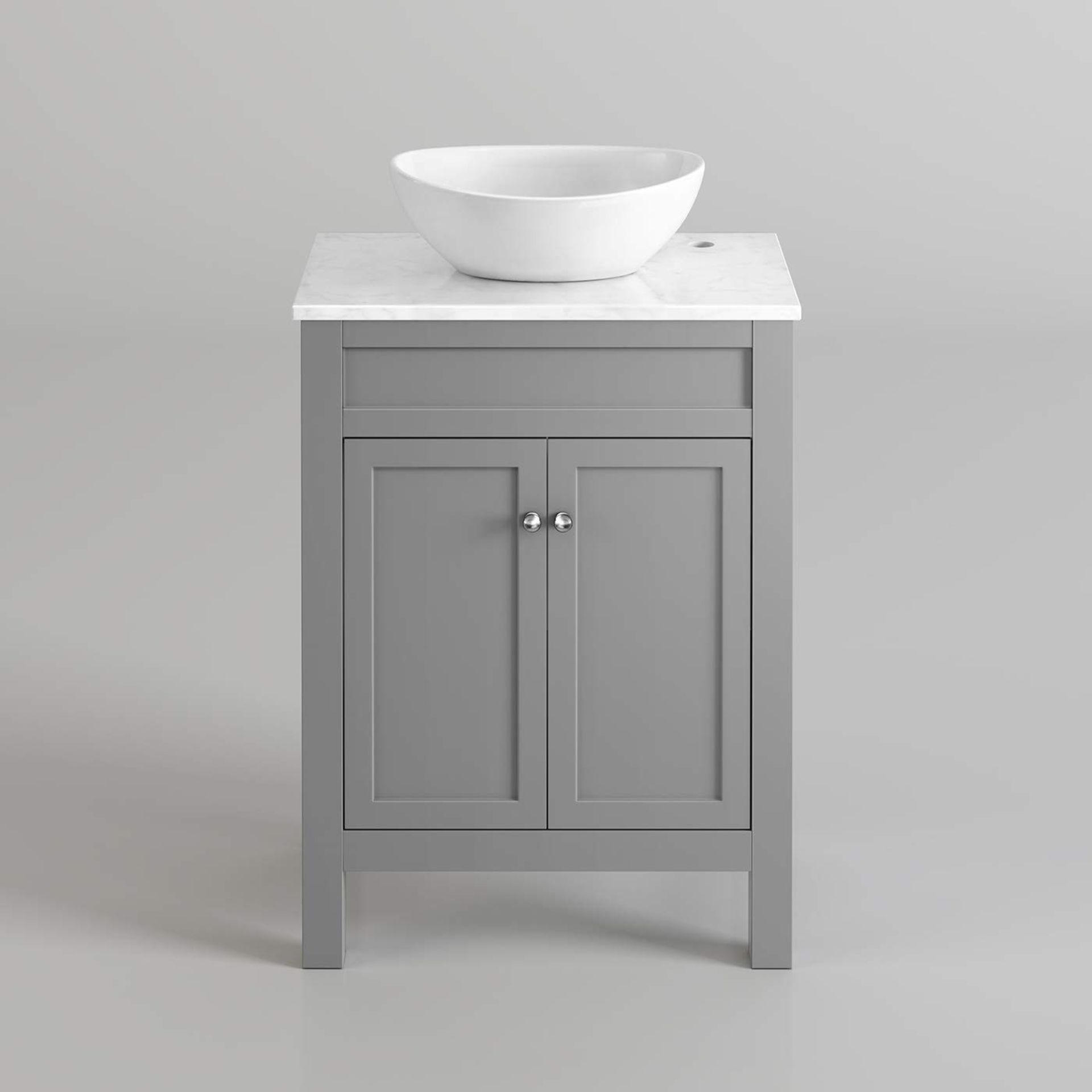 (CC6) 600mm Melbourne Earl Grey Stone Countertop Unit & Camila Sink - Floor Standing. RRP £549... - Image 2 of 4