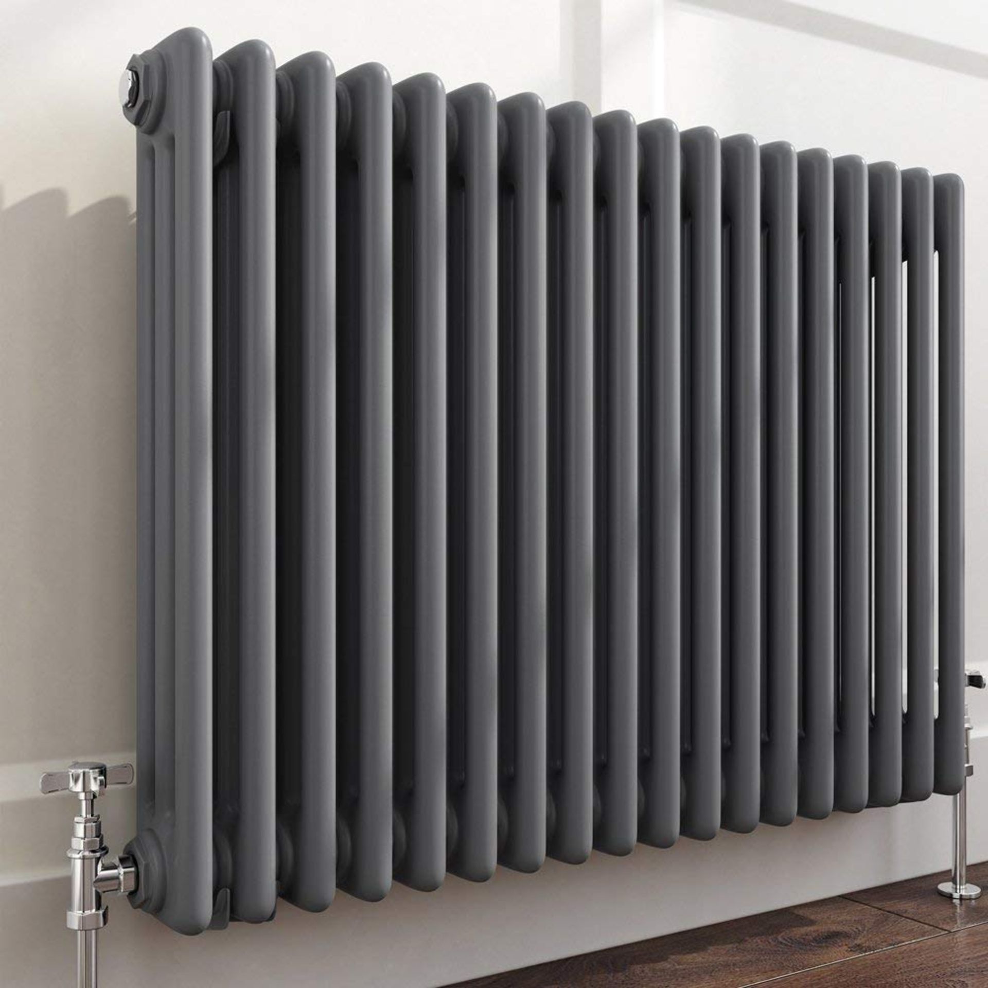 (CC129) 600 x 600 mm Traditional Anthracite Triple Panel Horizontal Radiator. RRP £369.99. ... - Image 2 of 3