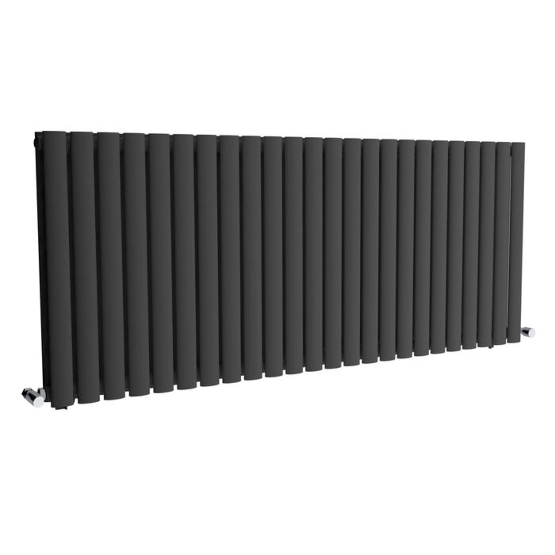 (CC22) 600x1440mm Anthracite Double Panel Oval Tube Horizontal Radiator. RRP £655.99. Made fro... - Image 3 of 3