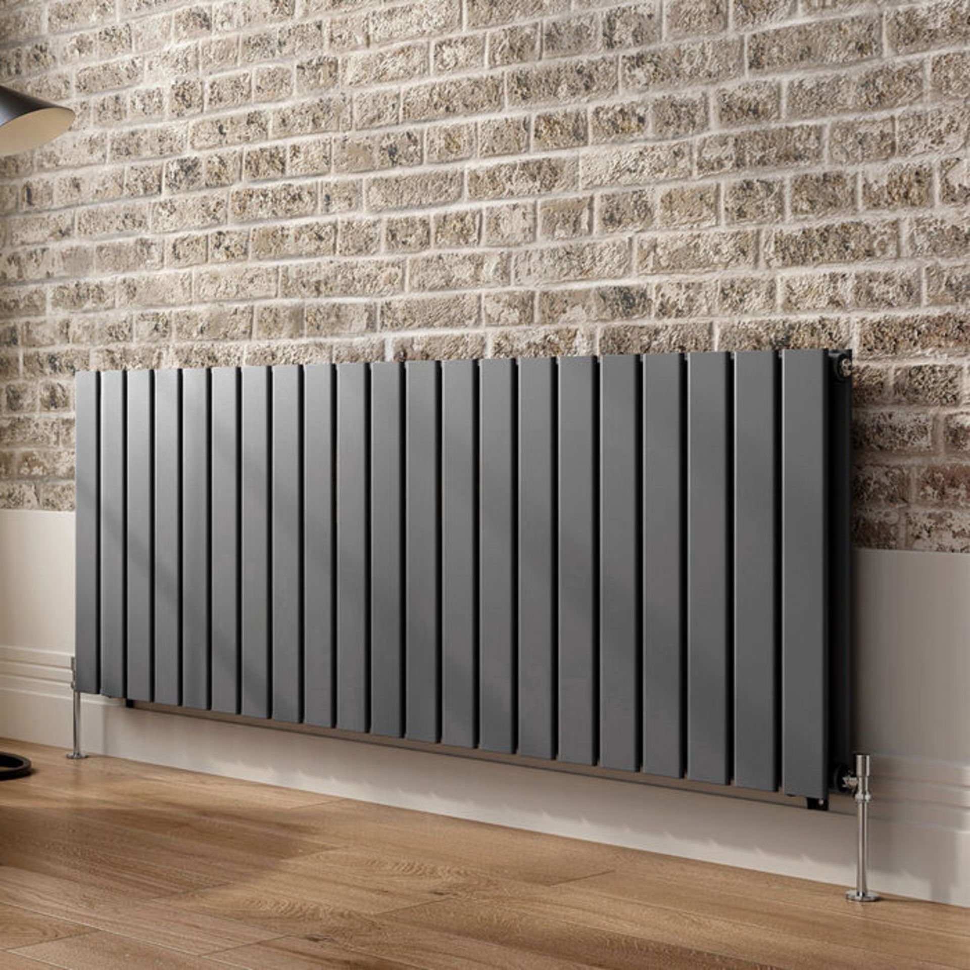 635x1380mm Anthracite Single Flat Panel Horizontal Radiator. RRP £514.99. Engineered under exc...