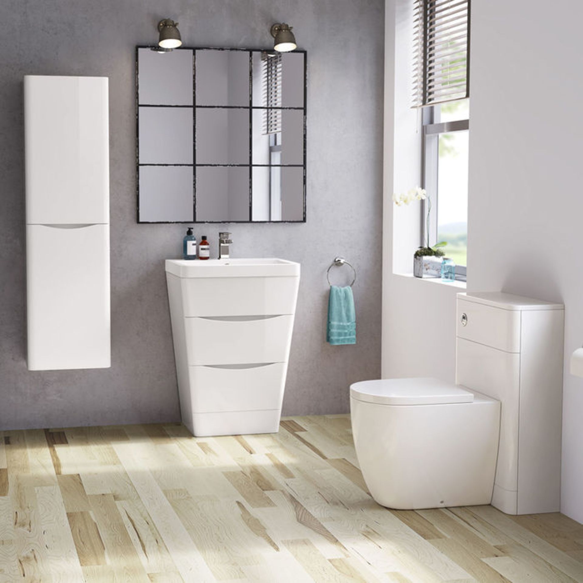 (CC27) 600mm Austin II Gloss White Built In Basin Drawer Unit - Floor Standing. RRP £499.99. ... - Image 2 of 4