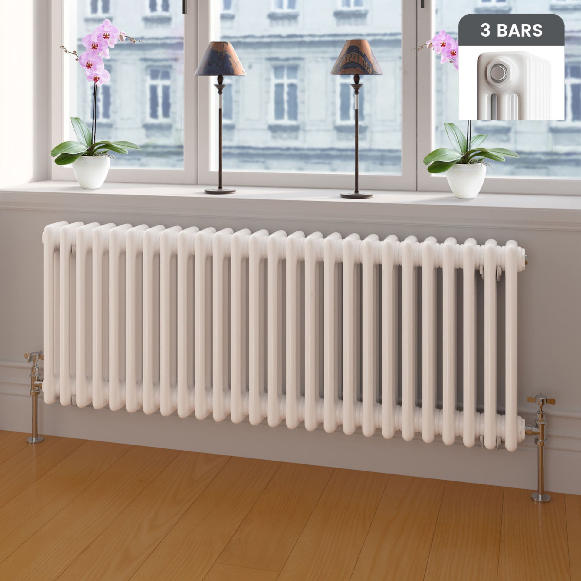 (CC18) 600x1180mm White Triple Panel Horizontal Colosseum Traditional Radiator. RRP £544.99. ...