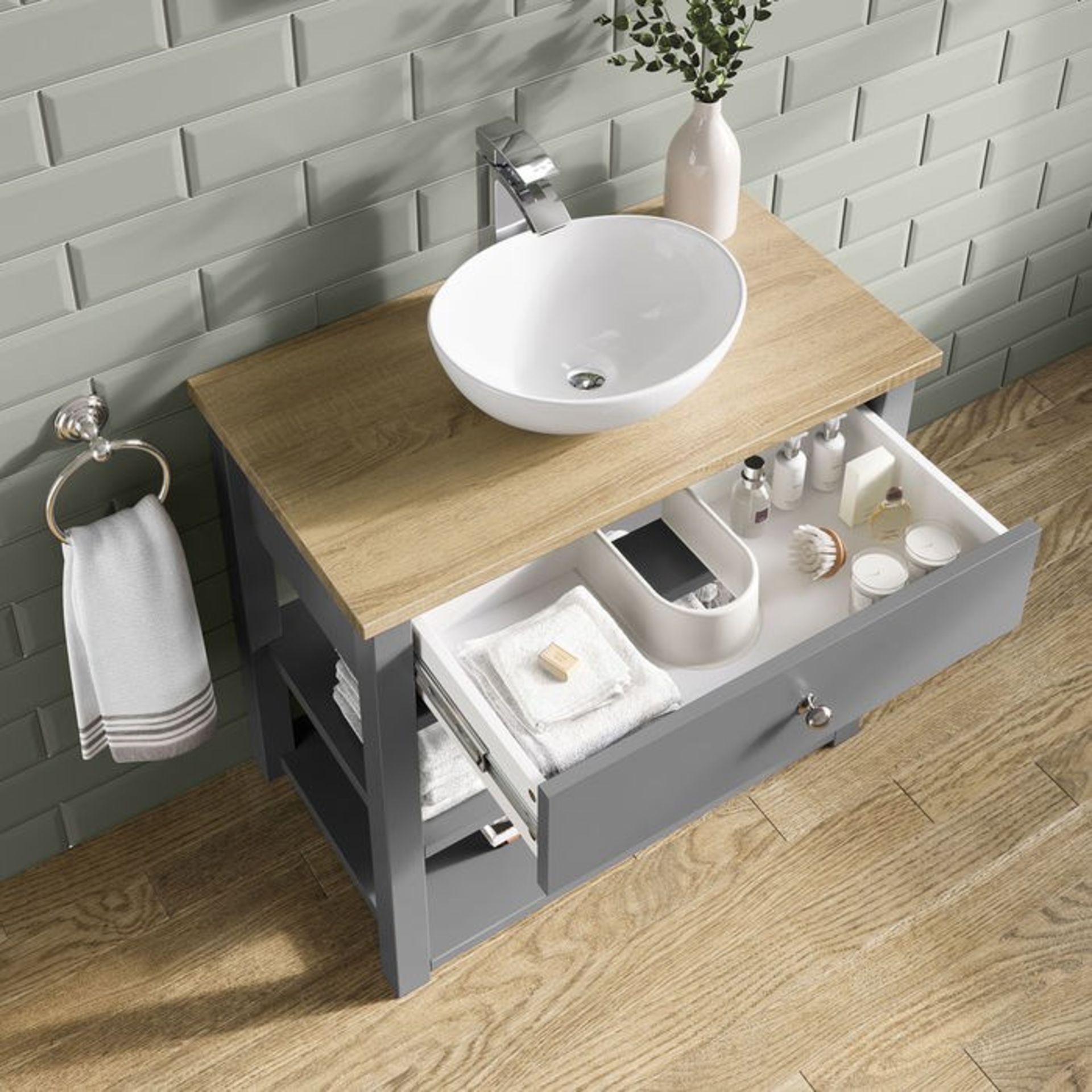 (QQ5) 840mm Sutton Countertop Vanity Unit and Camila Sink. RRP £1,599. Comes complete with ba... - Bild 2 aus 5