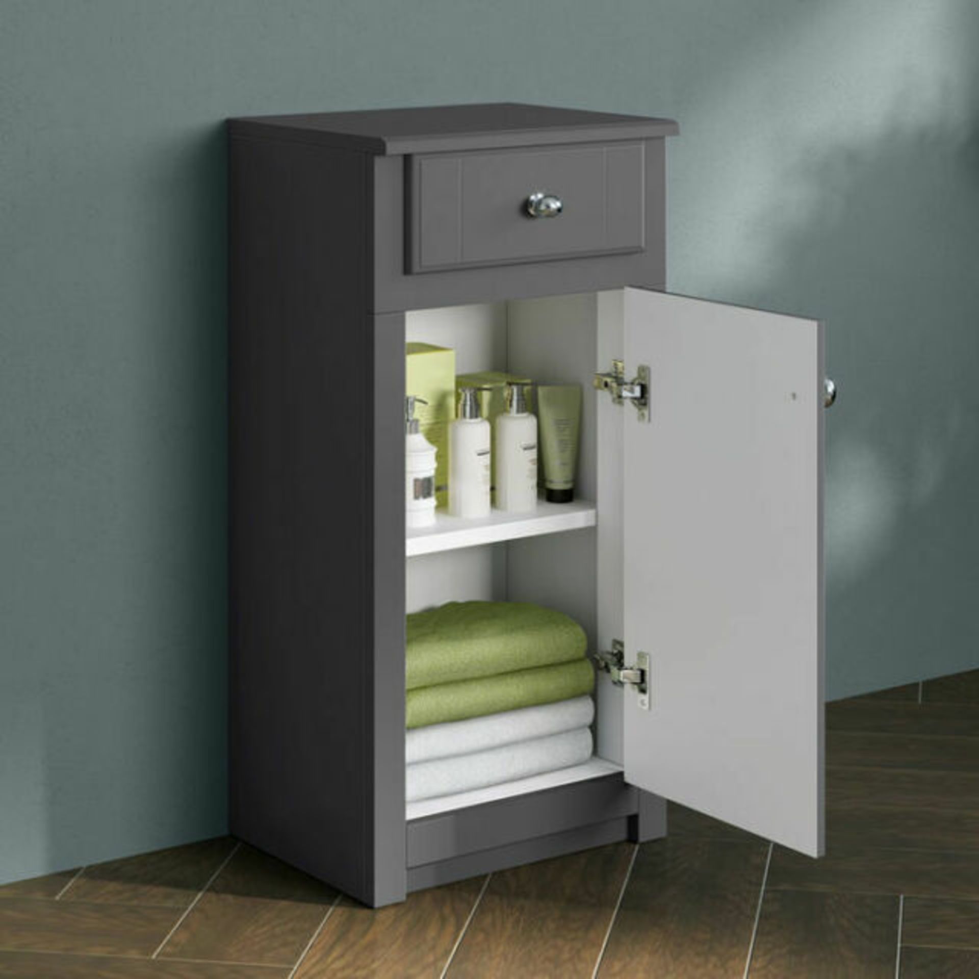 (TT74) 400mm Cambridge Midnight Grey Floor standing Side storage Cabinet. RRP £399.99. This ex... - Image 2 of 4