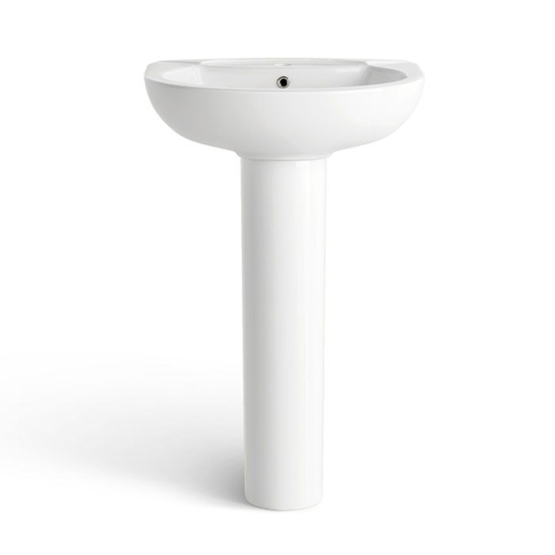 Quartz Sink & Pedestal - Single Tap Hole. Made from White Vitreous China and finished with a h...