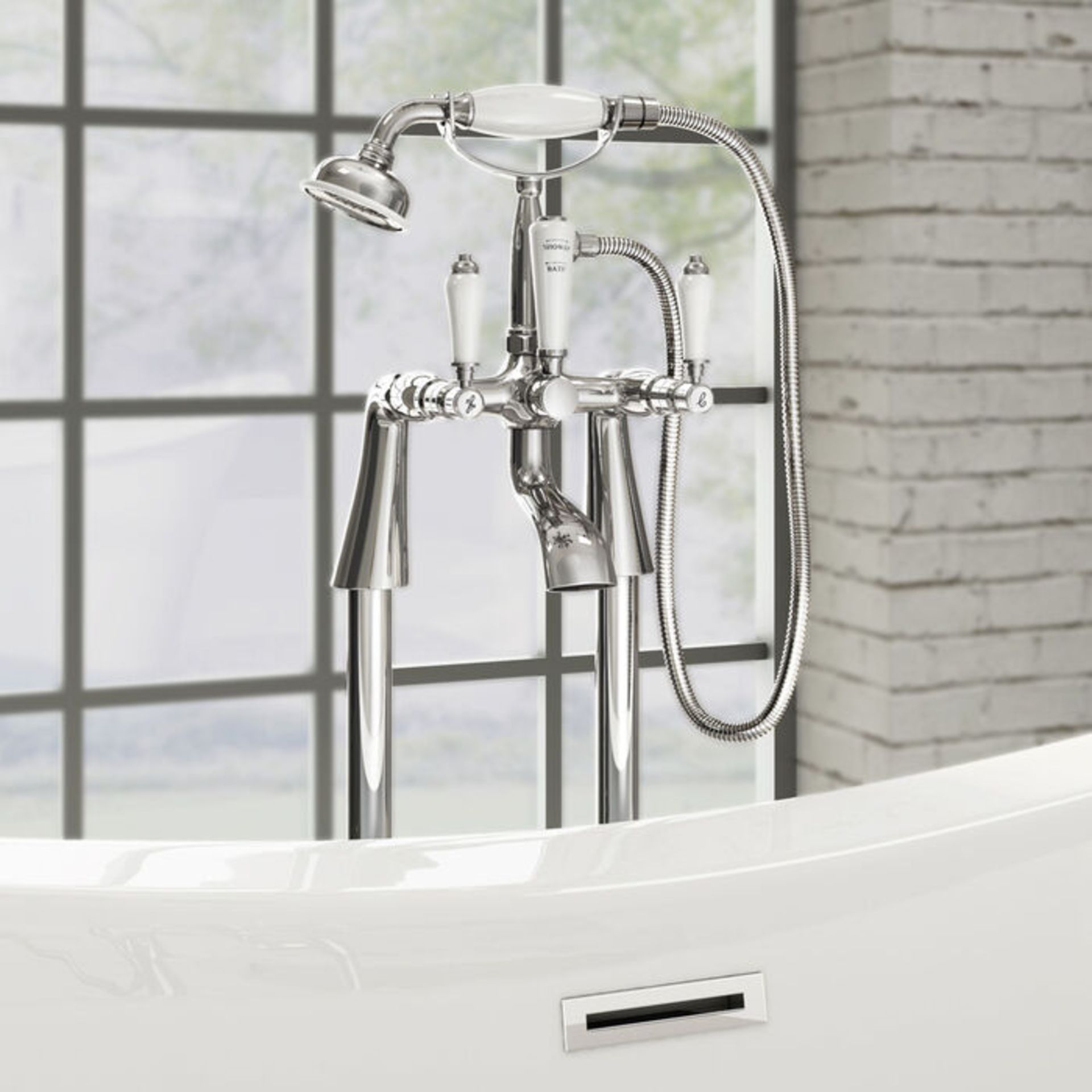 (QQ10) Freestanding Traditional Regal Stand Pipe Bath Shower Taps. RRP £499.99. Freestanding f... - Image 2 of 3