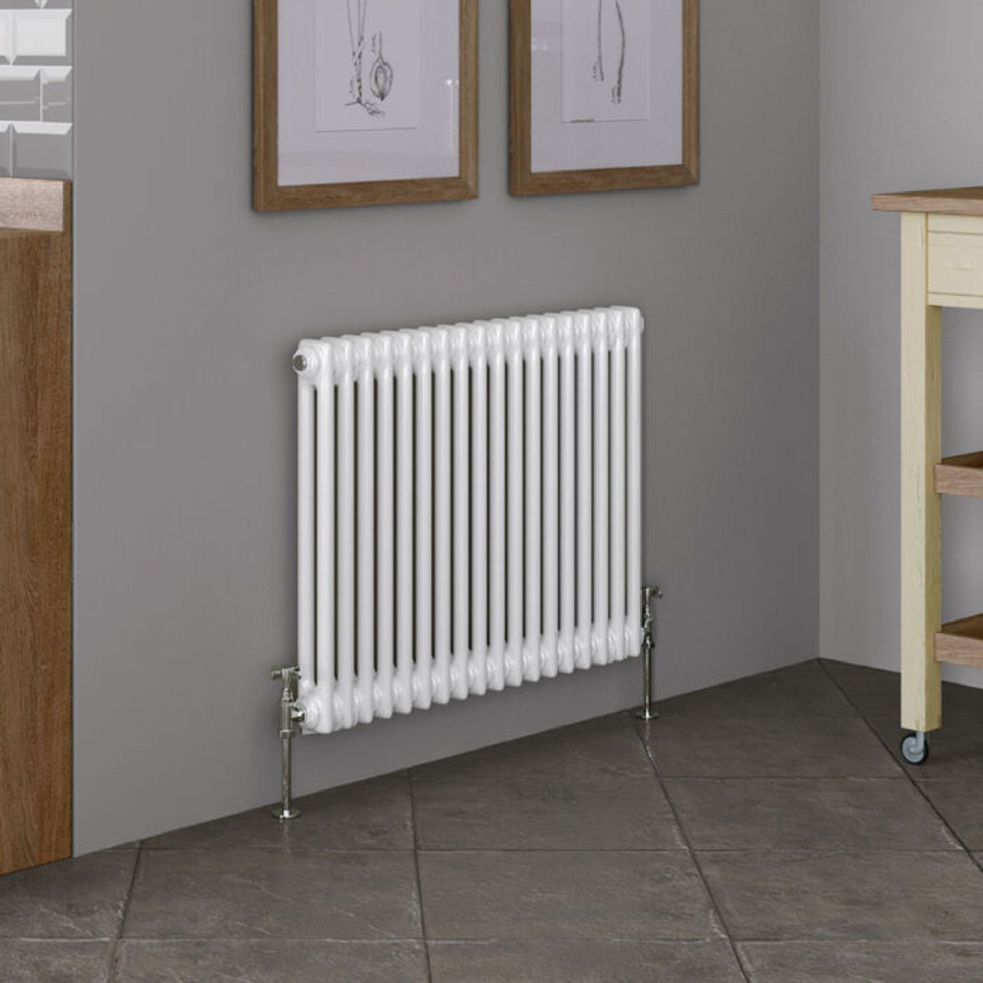 (CC159) 600x628mm White Four Panel Horizontal Colosseum Traditional Radiator. RRP £542.99. F... - Image 3 of 3