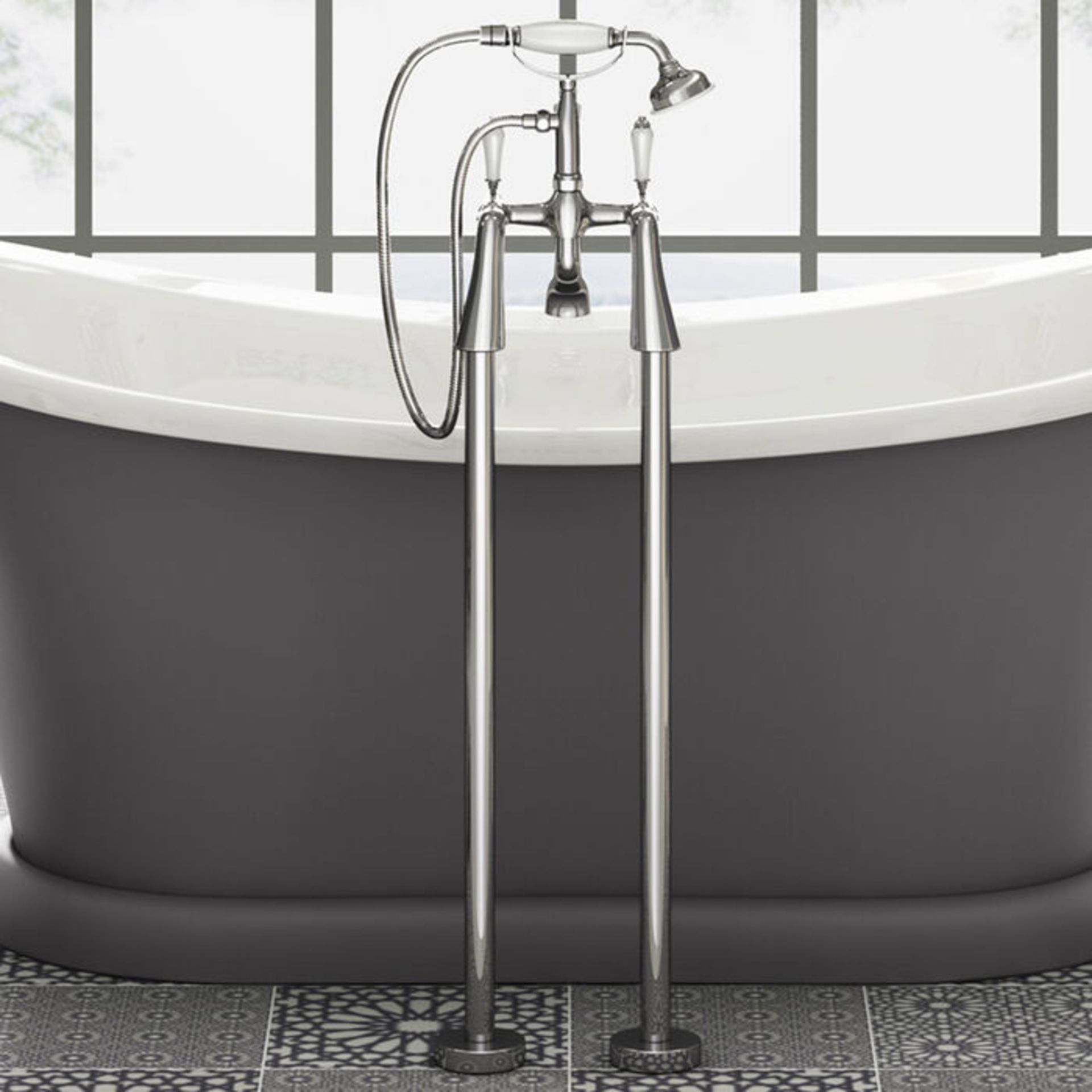 (QQ10) Freestanding Traditional Regal Stand Pipe Bath Shower Taps. RRP £499.99. Freestanding f... - Image 3 of 3