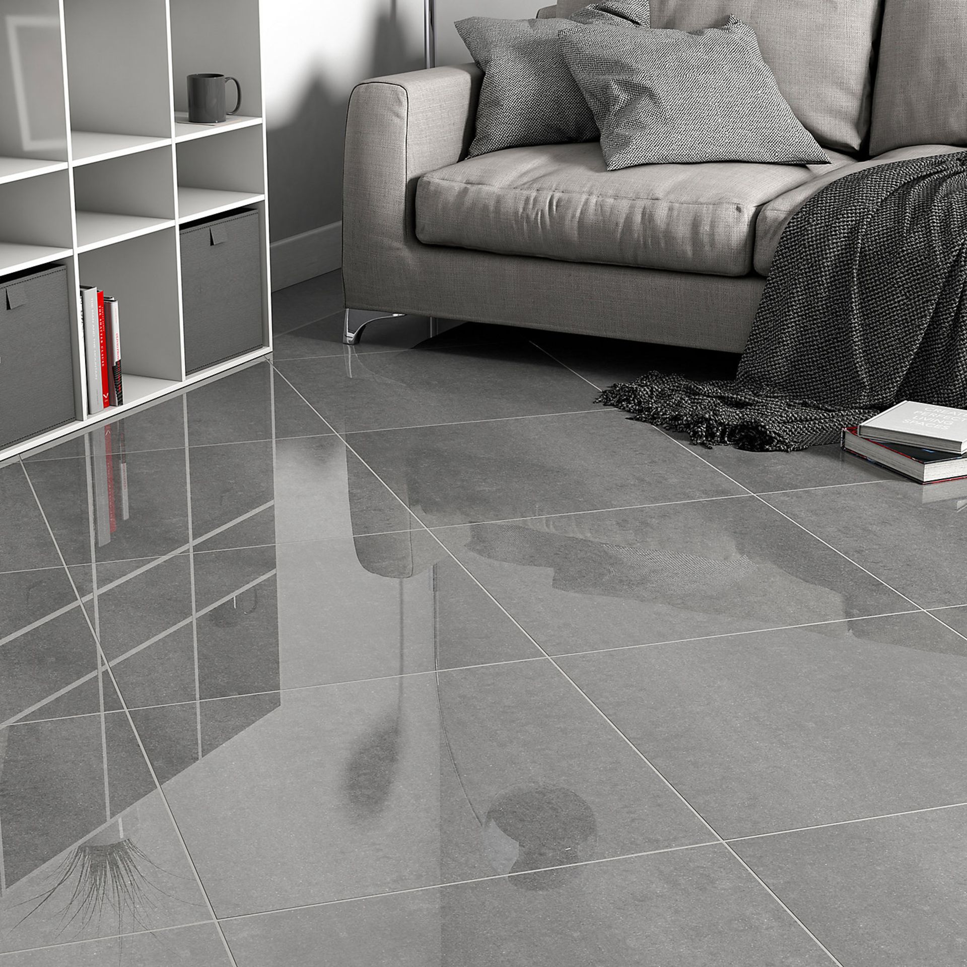 (QQ7) 7m2 Anthracite Unglazed Porcelain Floor tile. ... - Image 2 of 4