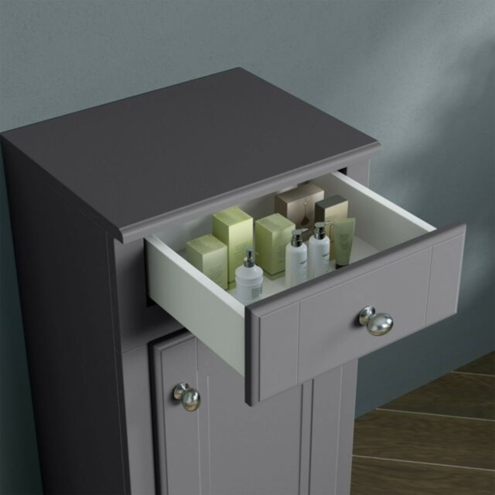 (TT74) 400mm Cambridge Midnight Grey Floor standing Side storage Cabinet. RRP £399.99. This ex... - Image 3 of 4
