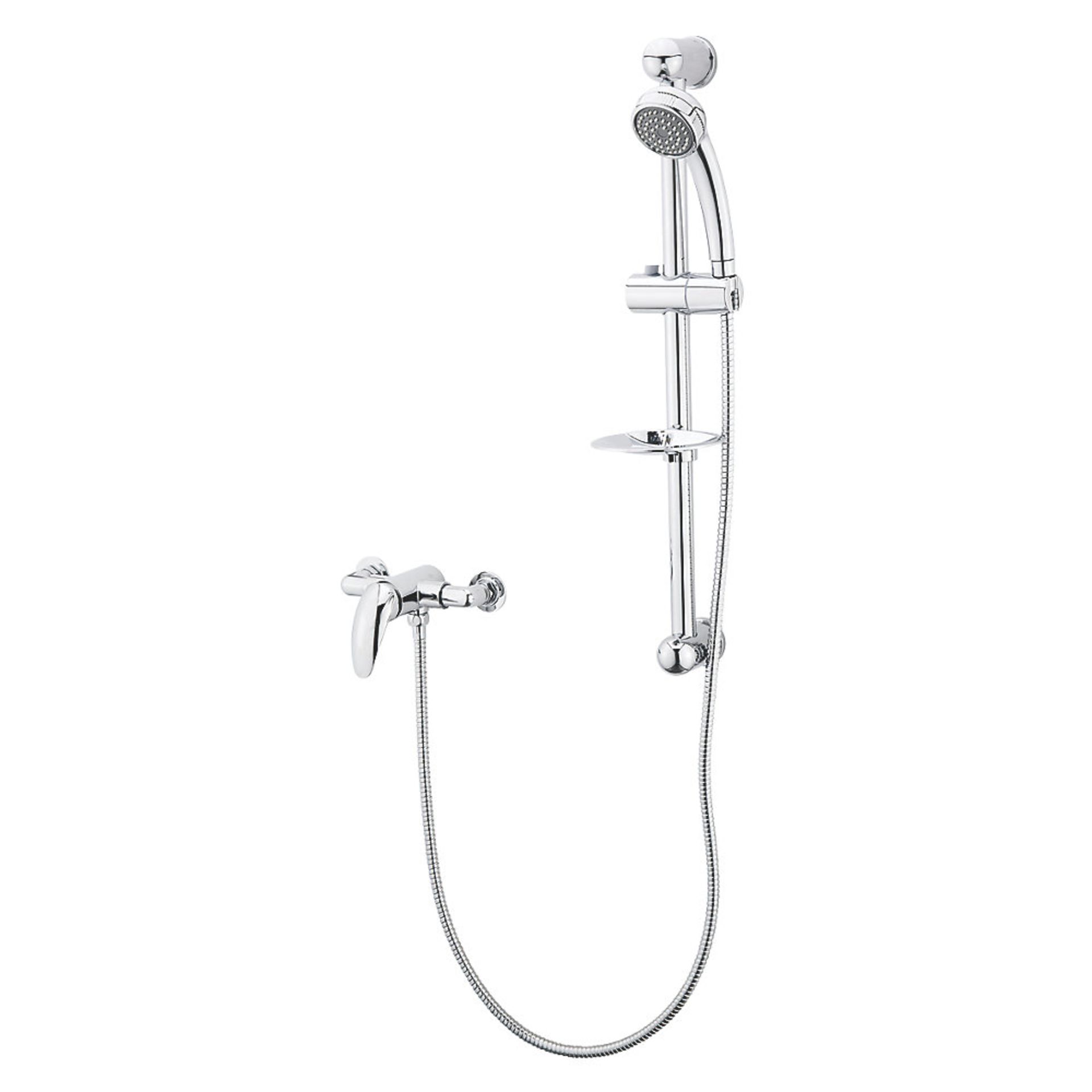 (PP125) KEONI REAR-FED CONCEALED/EXPOSED CHROME SHOWER. RRP £249.99. Manual Temperature Control