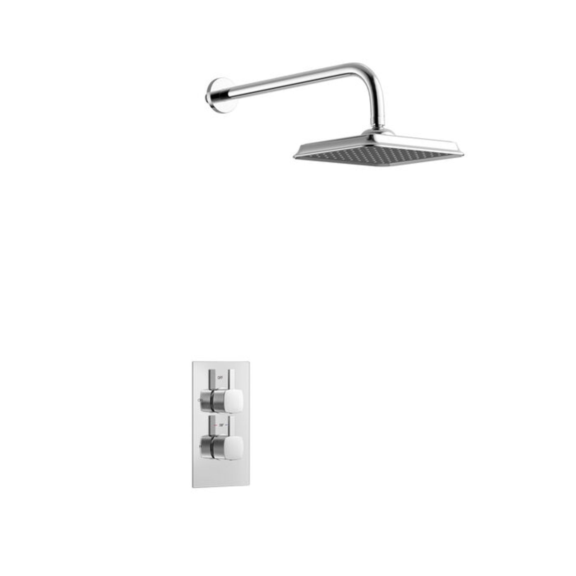 (TT201) Square Thermostatic Shower & Medium Head. Enjoy the minimalistic aesthetic of a conce...