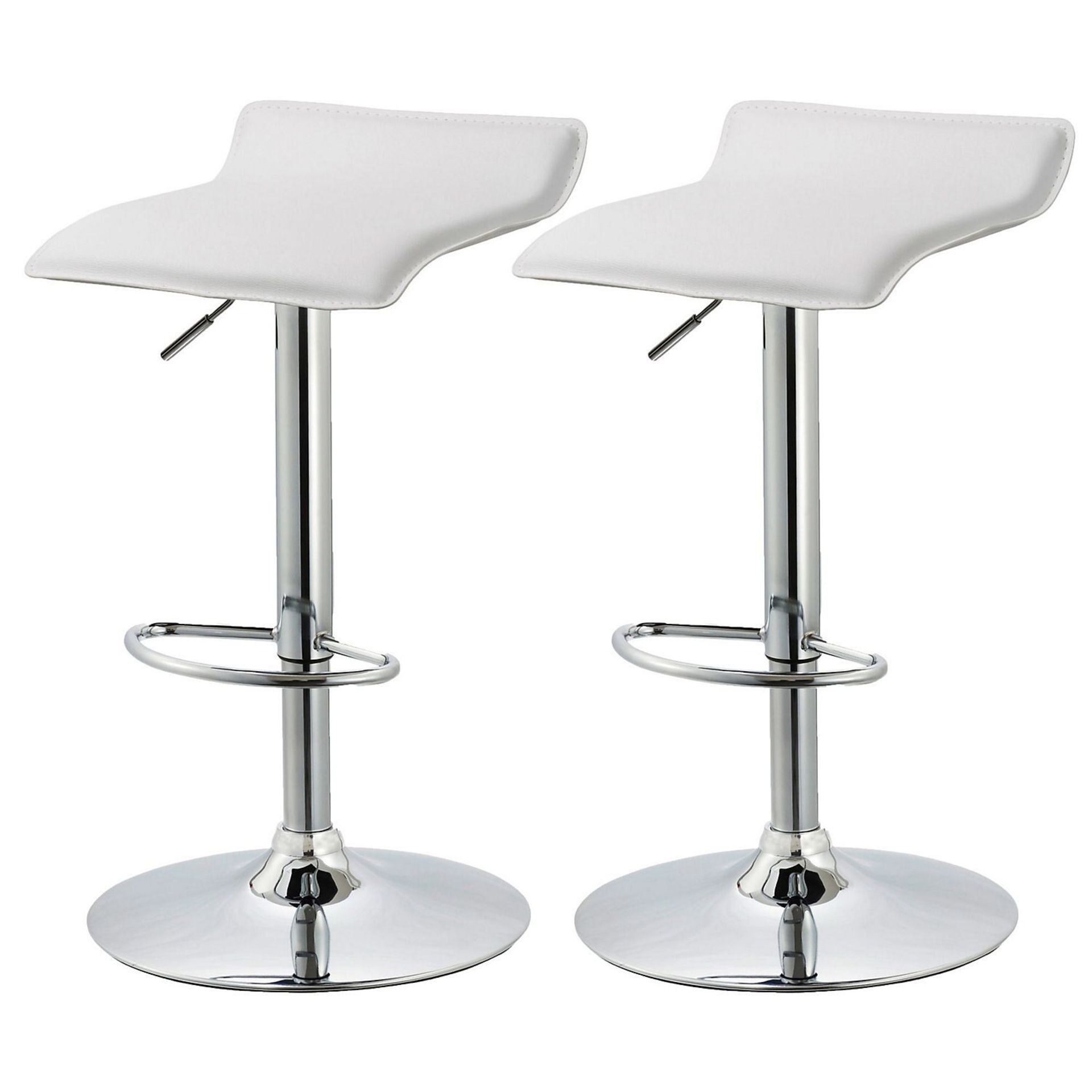 2 x White & Chrome effect Bar stool (H)850mm (W)415mm. Bar Stools are a great way to incorpora... - Image 2 of 2