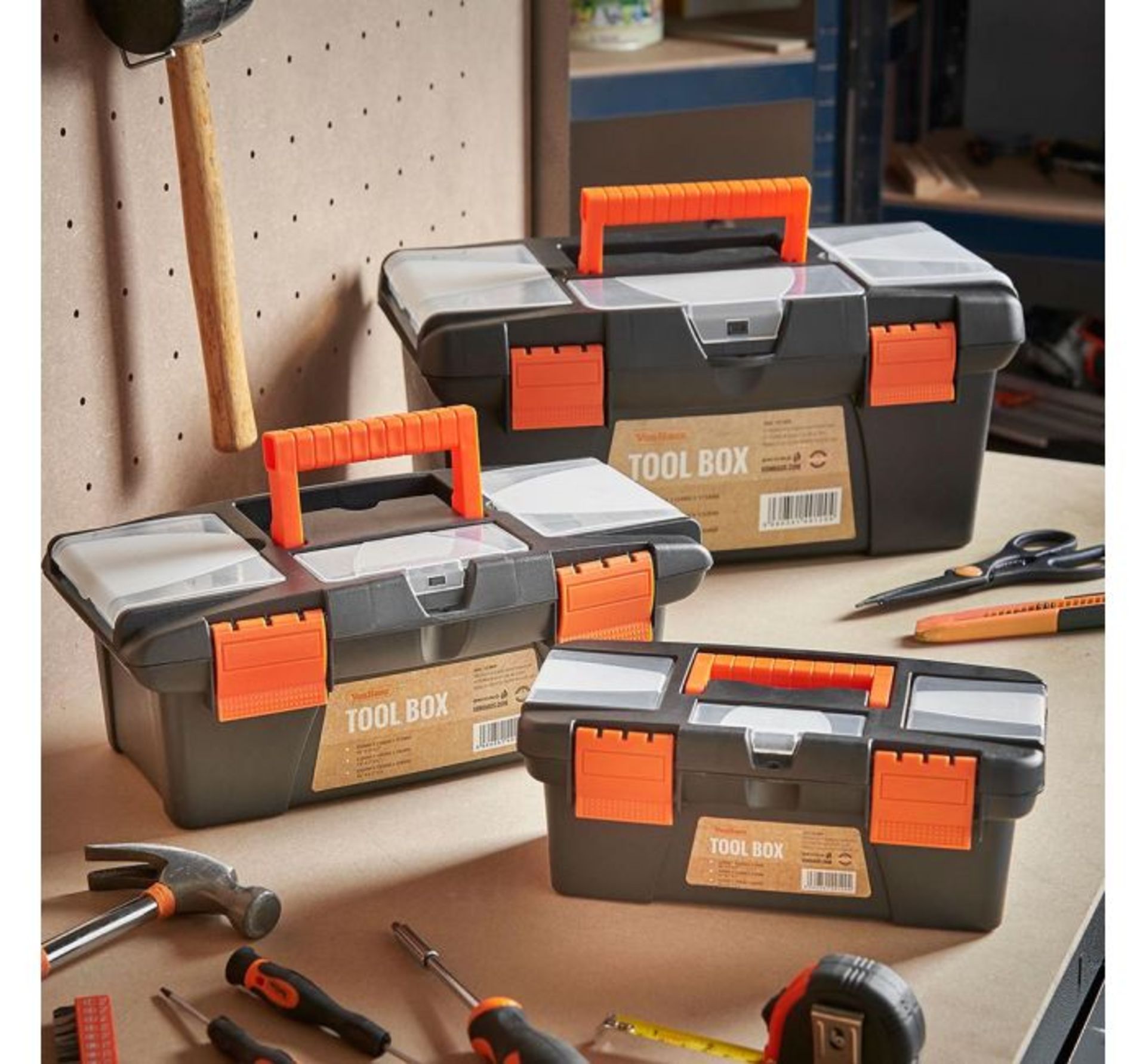 (JL55) 3pc Tool Box Set 3 Piece Tool Box Set - Sizes 10", 13" and 16.5" Each Box Features Rem... - Image 3 of 4