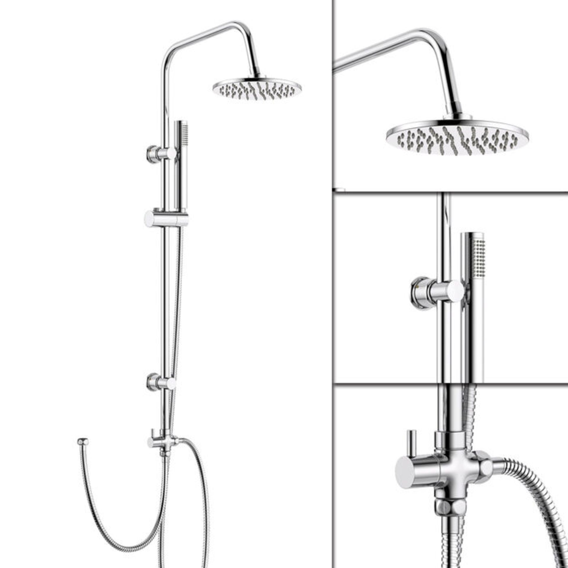 (JL59) 200mm Round Head, Riser Rail & Handheld Kit. RRP £209.99. Thermostatic benefits allows... - Image 3 of 3