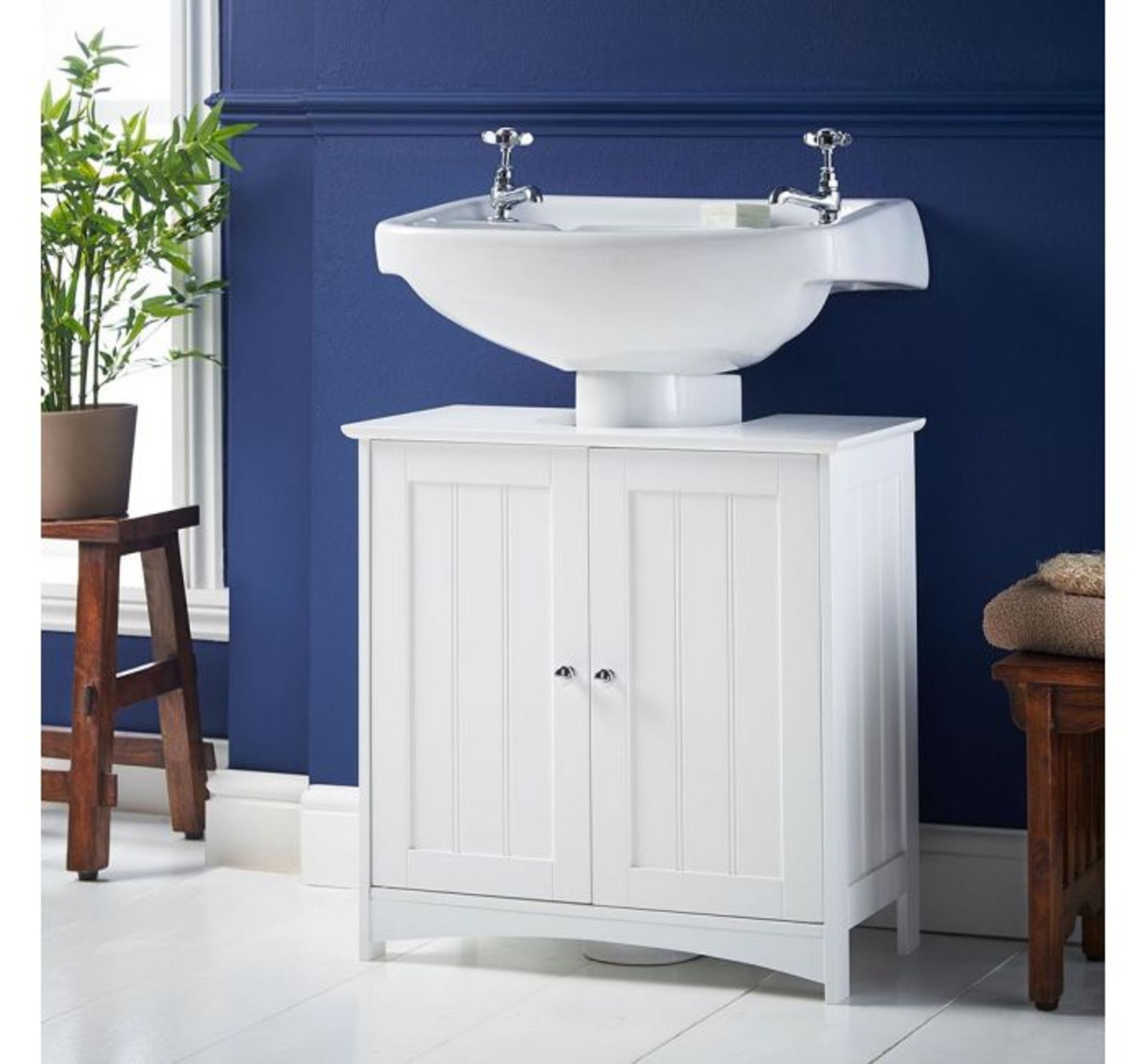 (JL40) Colonial Under Basin Cabinet MDF with chrome handles Water resistant & easy to clean ...