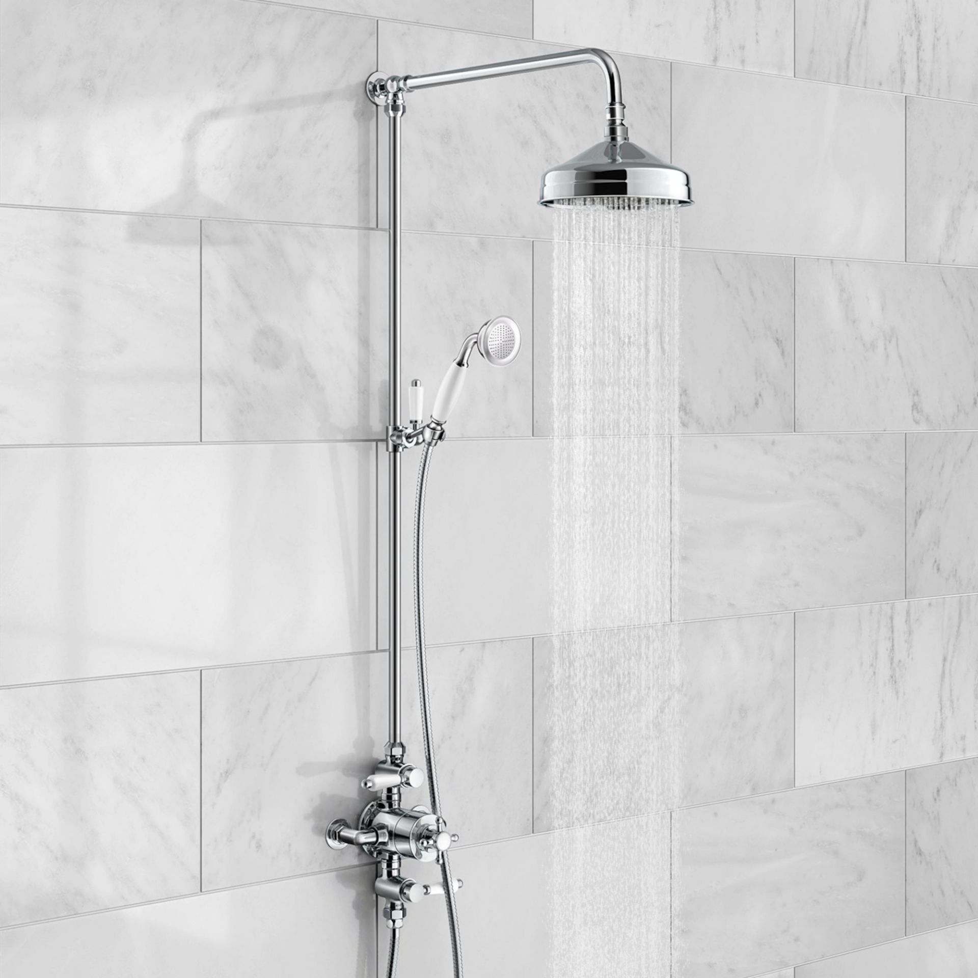 (JL9) Traditional Exposed Shower Kit & Medium Head- Melbourne. RRP £489.99. Traditional expose...