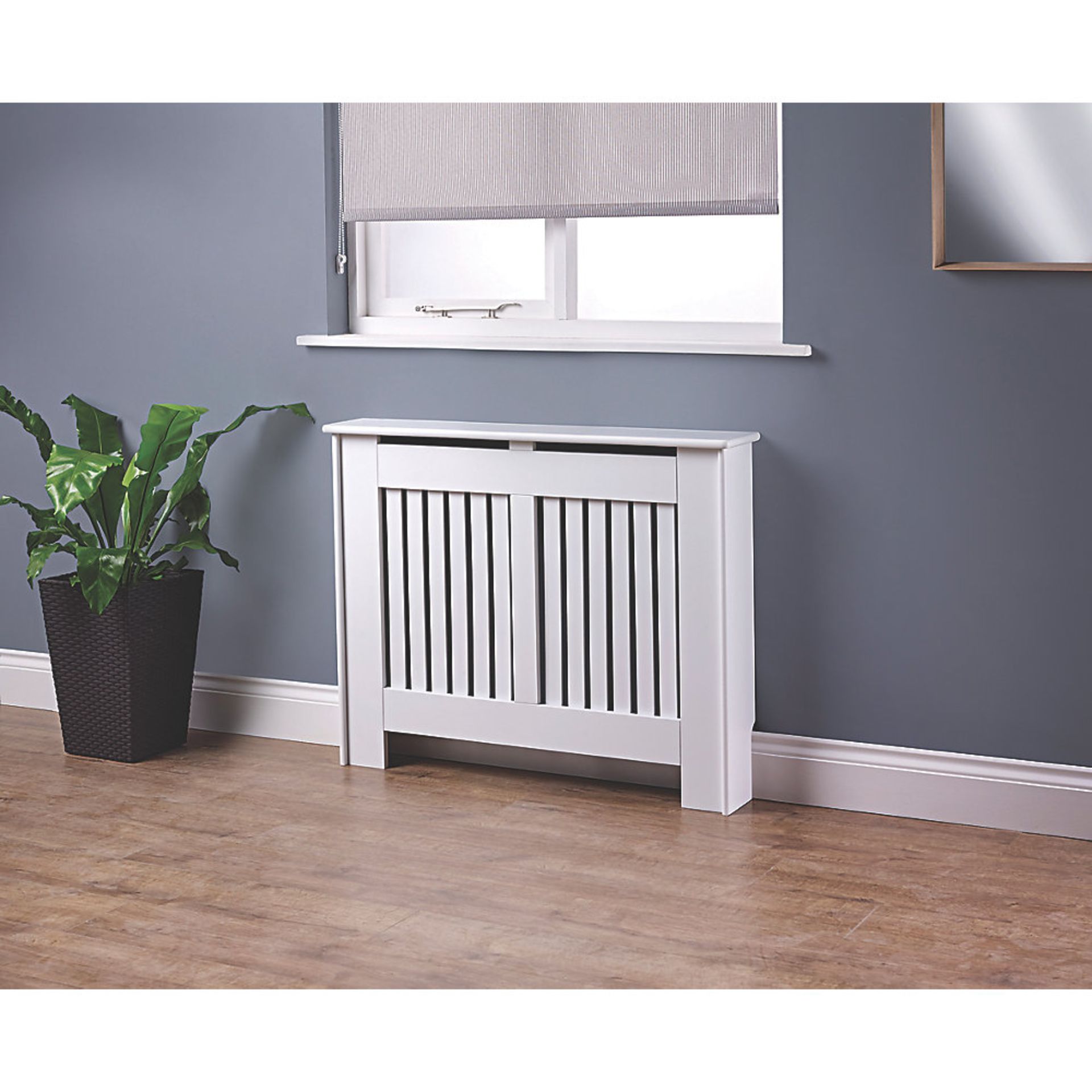 (JL69) 1020 X 180 X 800MM CONTEMPORARY KENSINGTON RADIATOR CABINET SMALL WHITE . Ideal for con... - Image 3 of 3