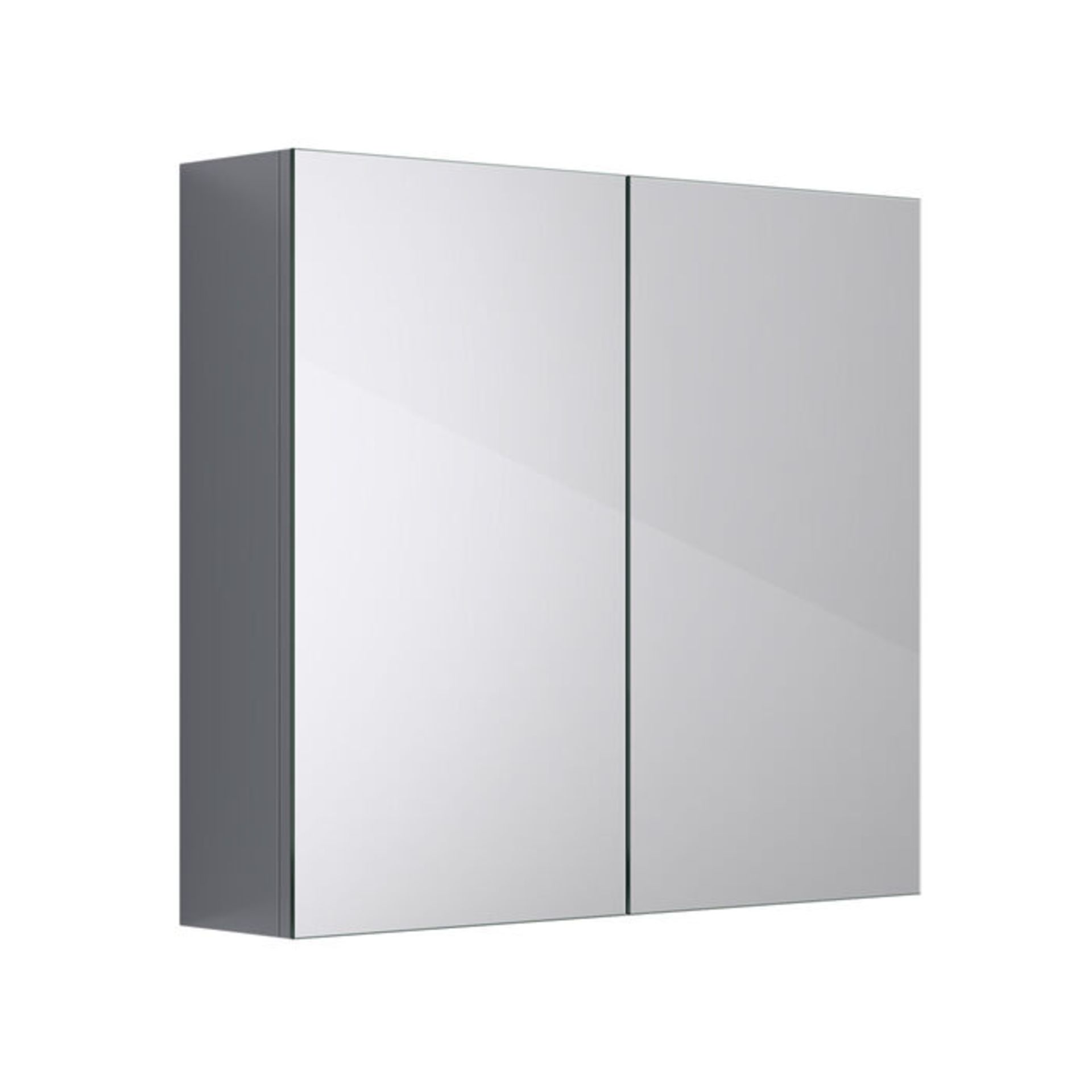 (QQ115) 667mm Harper Gloss Grey Double Door Mirror Cabinet. RRP £299.99. Part of our Flat Pack... - Image 4 of 4