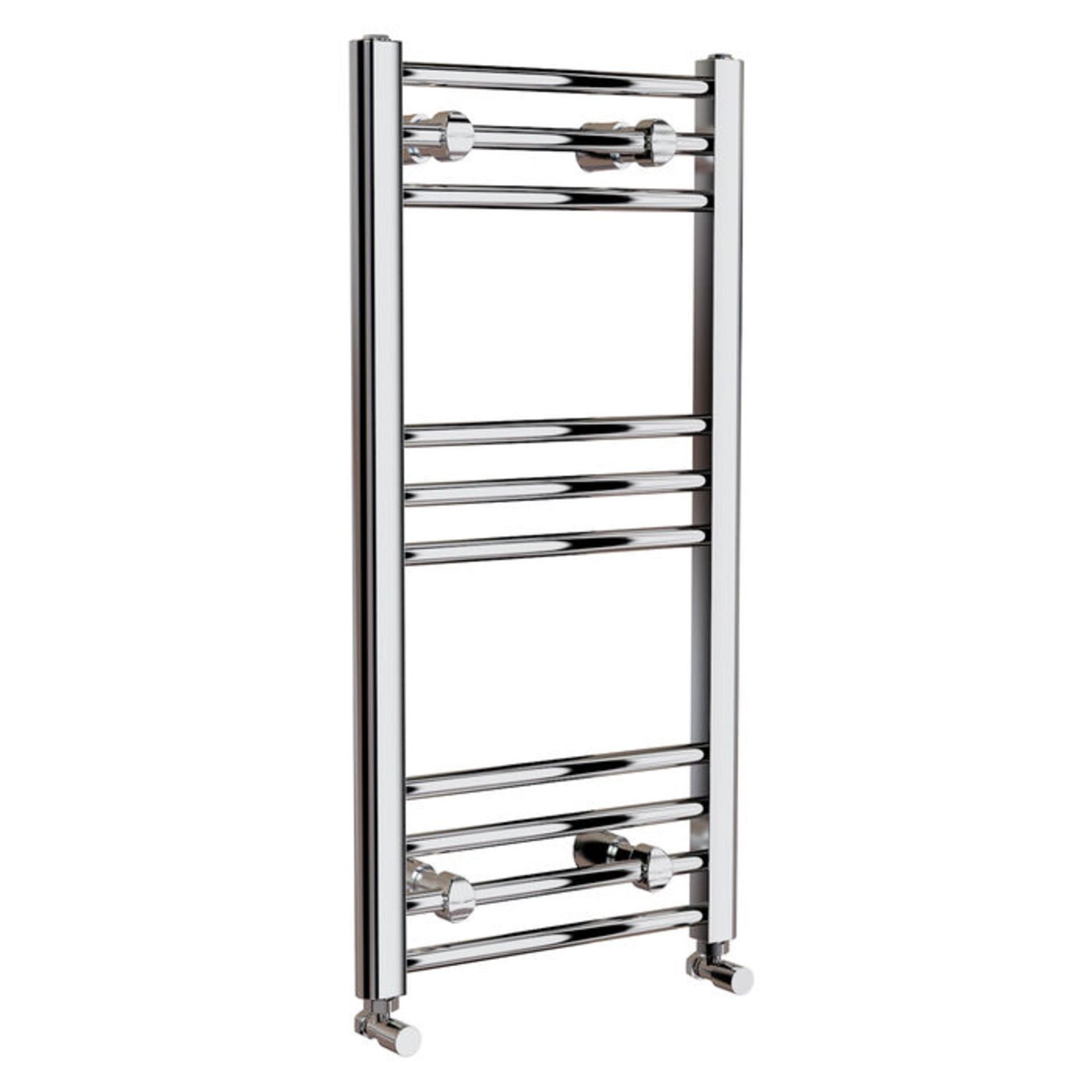 (Z224) 700x400mm - 20mm Tubes - Chrome Heated Straight Rail Ladder Towel Radiator. We also use ... - Image 3 of 3