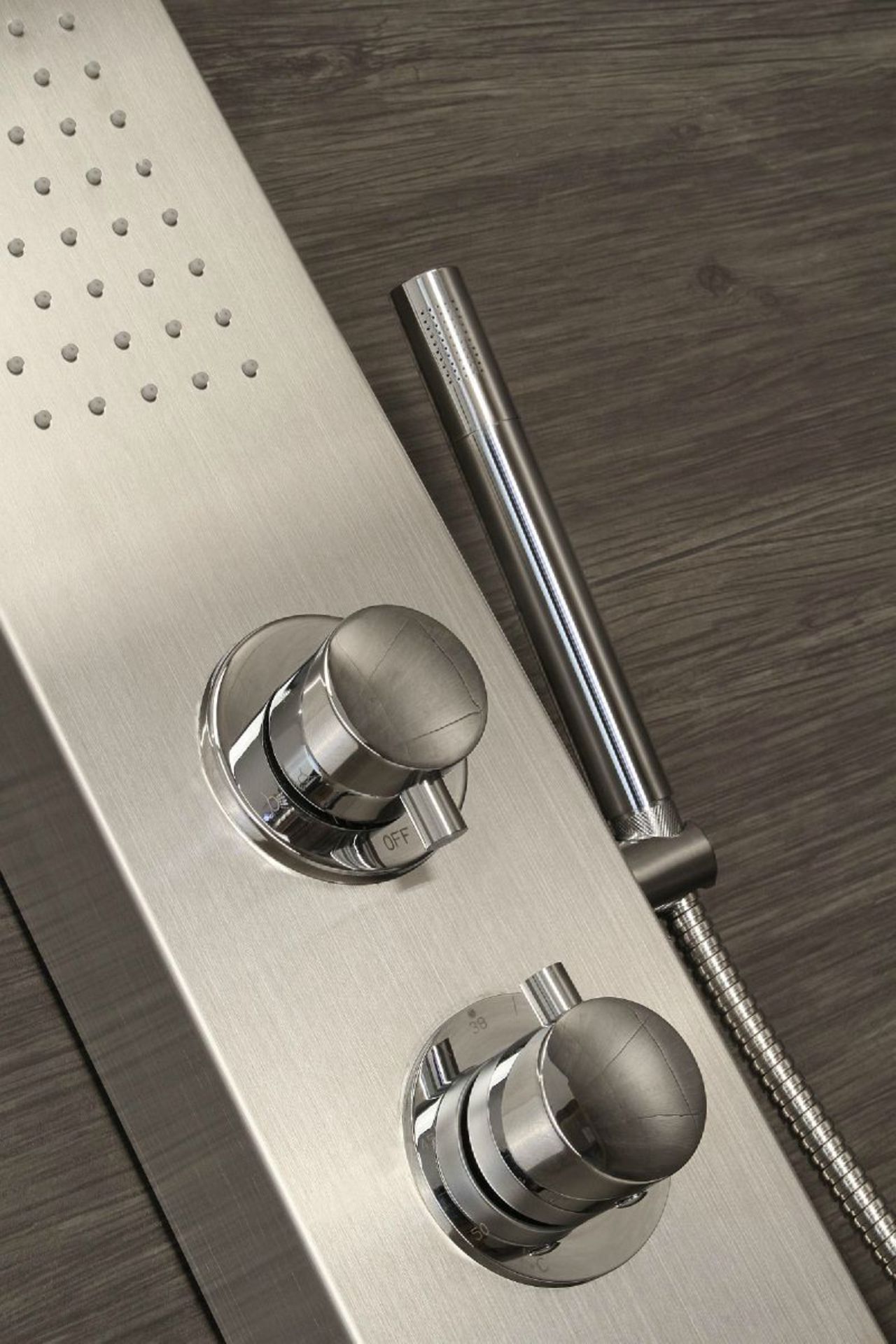 (JL5) Brushed Steel Shower Tower With Luxury body jets. RRP £699.99.Built-in jets provide a r... - Image 3 of 3