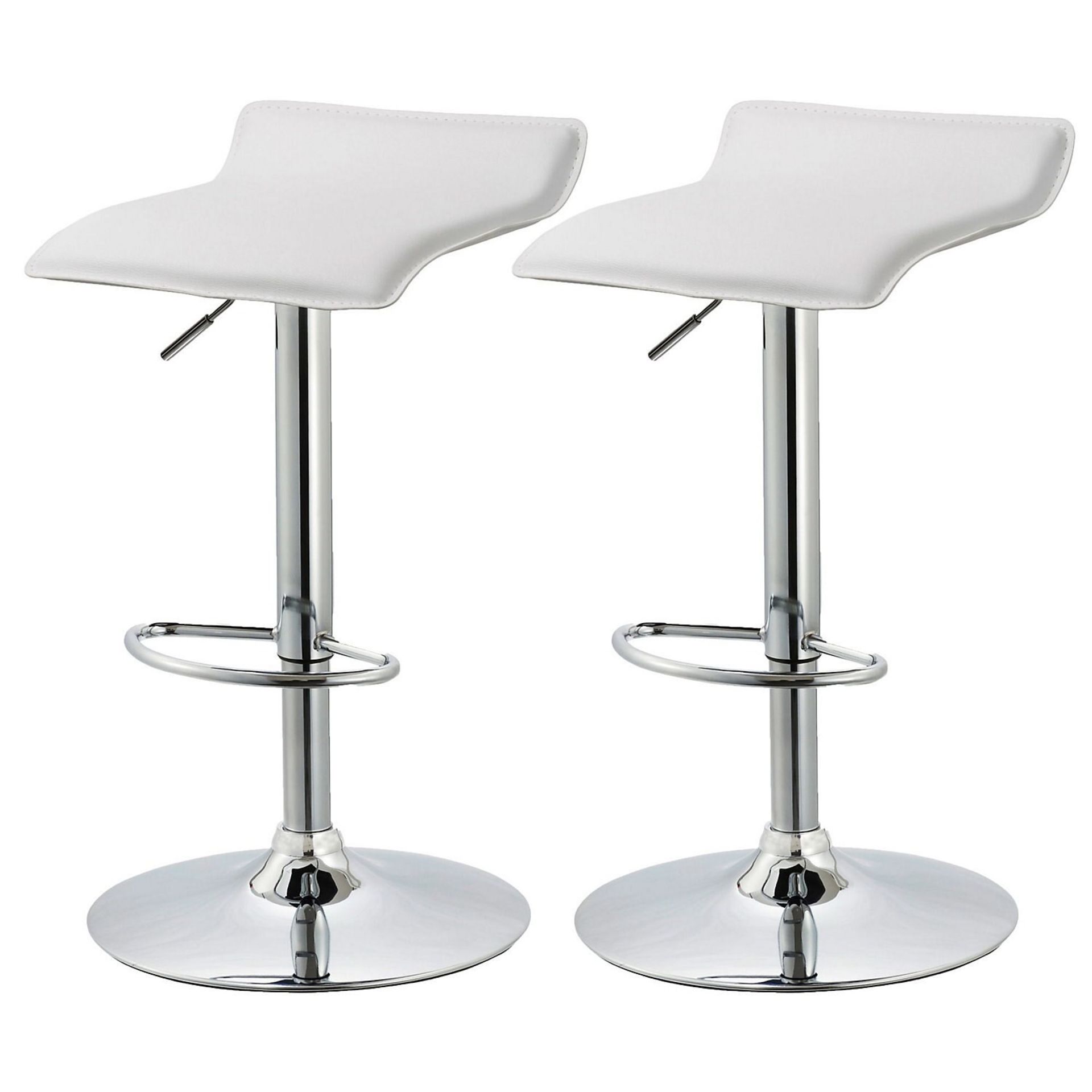 2 x White & Chrome effect Bar stool (H)850mm (W)415mm, Pack of 2.Bar Stools are a great way to ... - Image 2 of 2