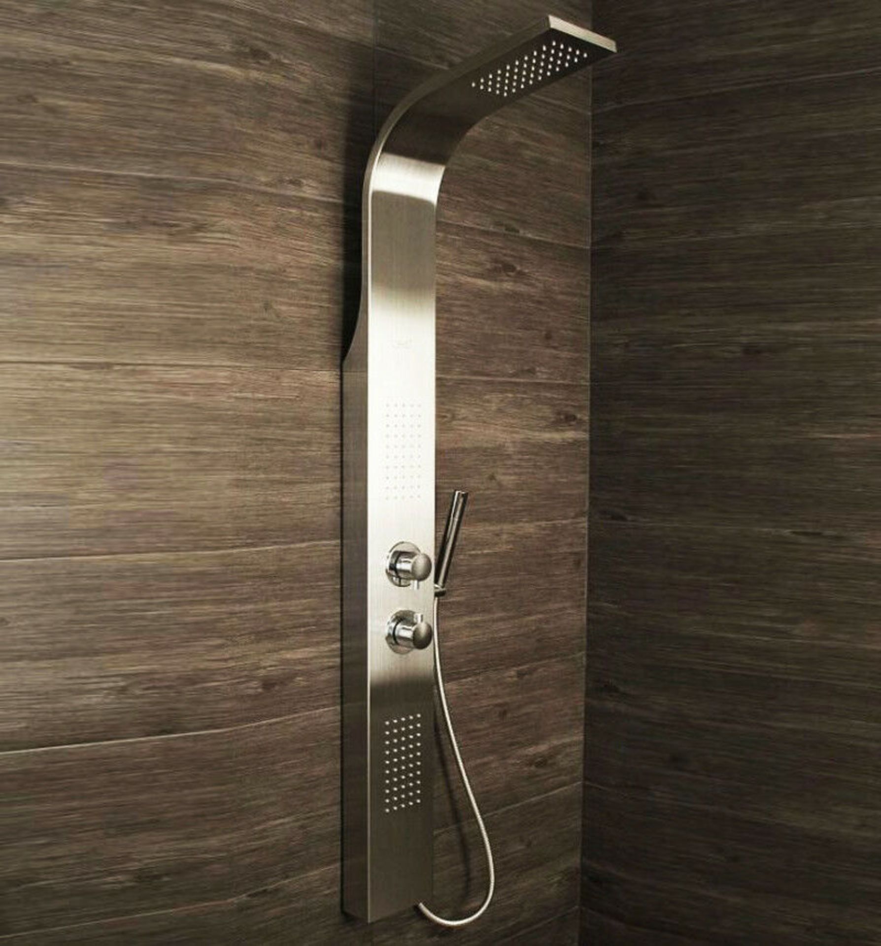 (JL5) Brushed Steel Shower Tower With Luxury body jets. RRP £699.99.Built-in jets provide a r... - Image 2 of 3