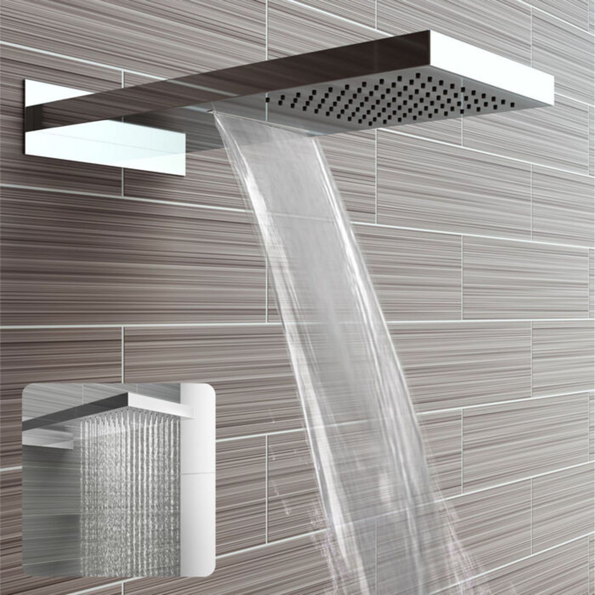 (AA14) Stainless Steel 230x500mm Waterfall Shower Head. RRP £374.99. Dual function waterfall a... - Image 2 of 4