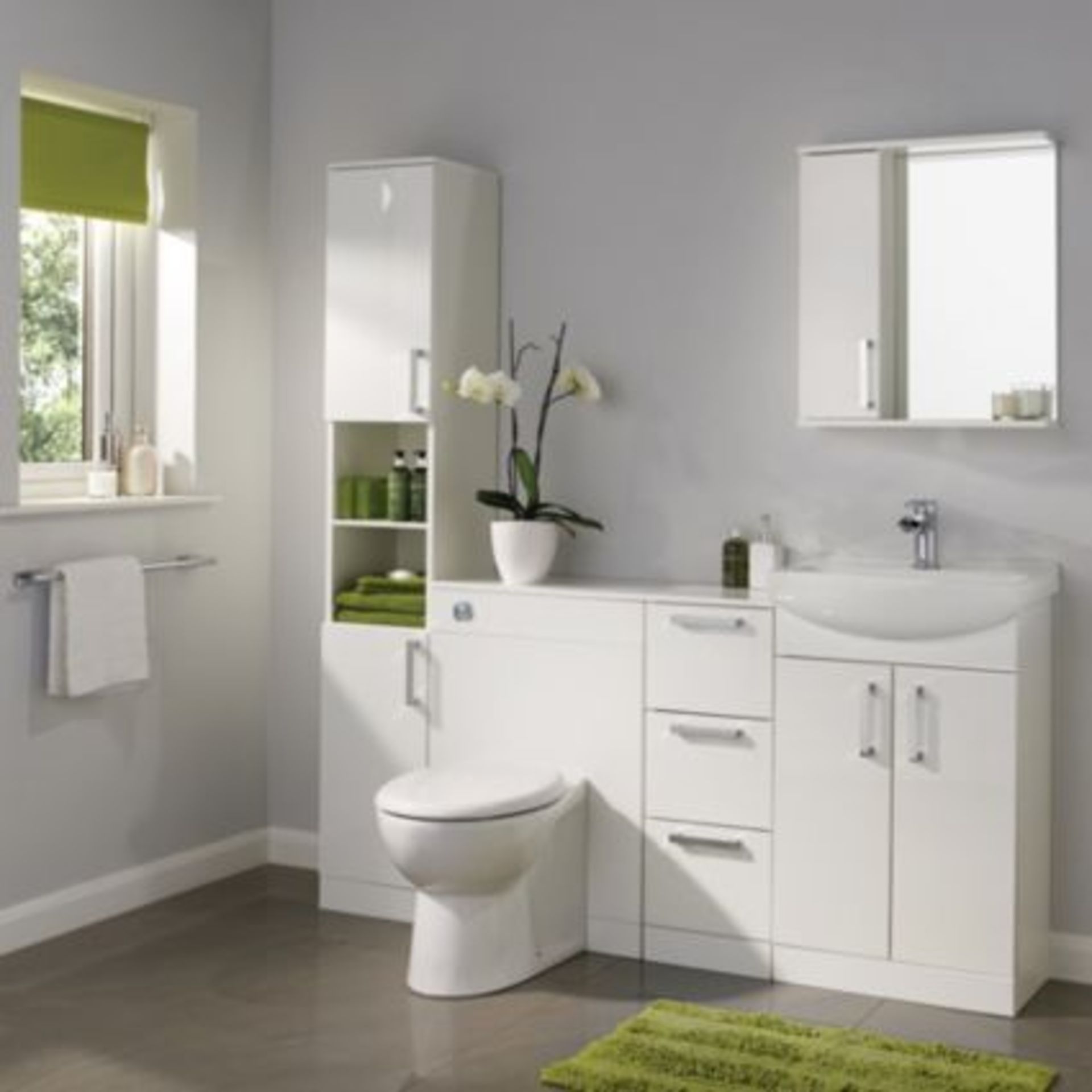 (JL29) 550mm Gloss White Vanity unit & basin set. Clean, crisp and versatile, our Ardenno gloss... - Image 2 of 2