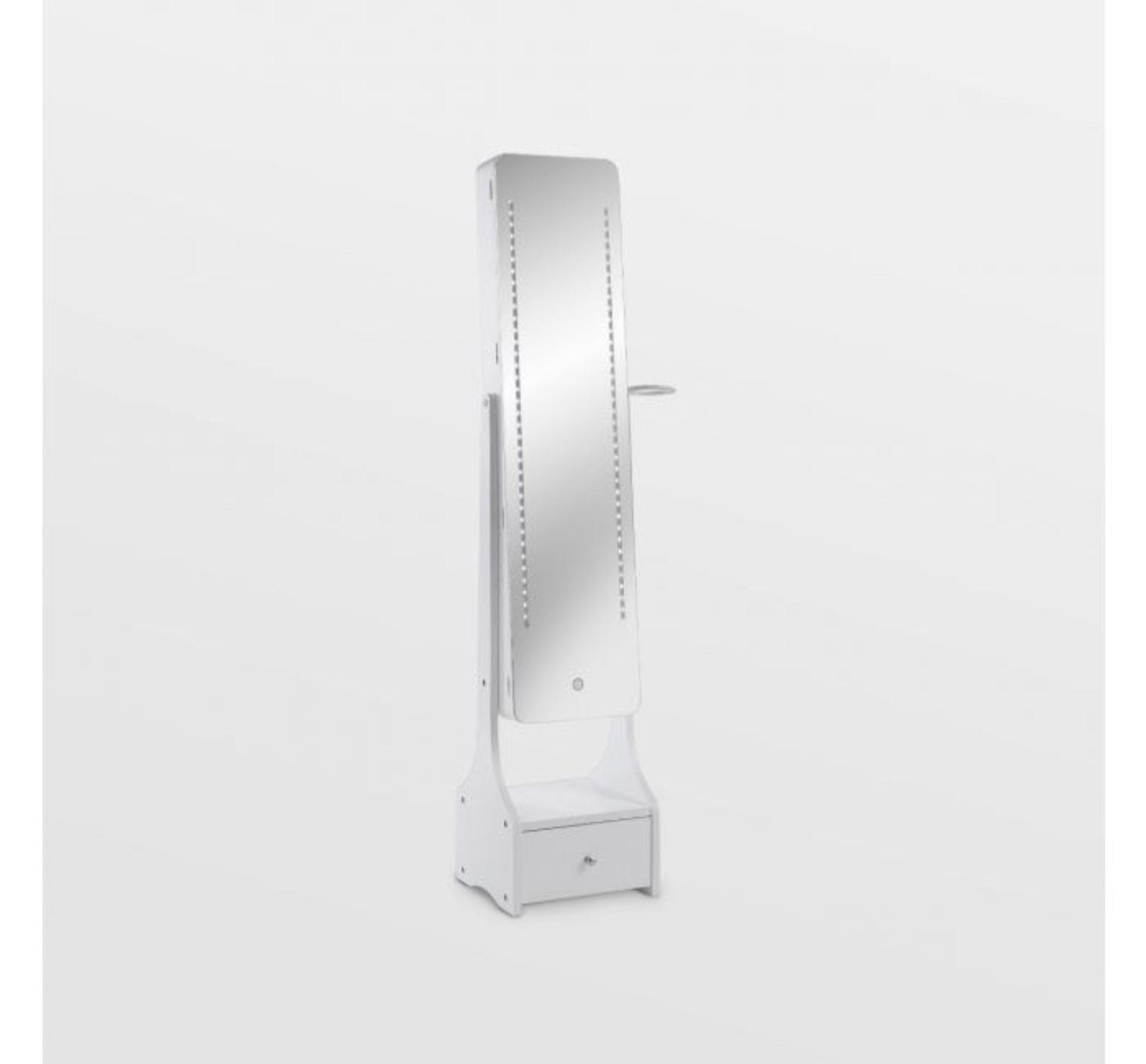 (JL27) White Illuminating LED Armoire Storage Mirror Illuminating mirror with two LED panels a... - Image 3 of 4