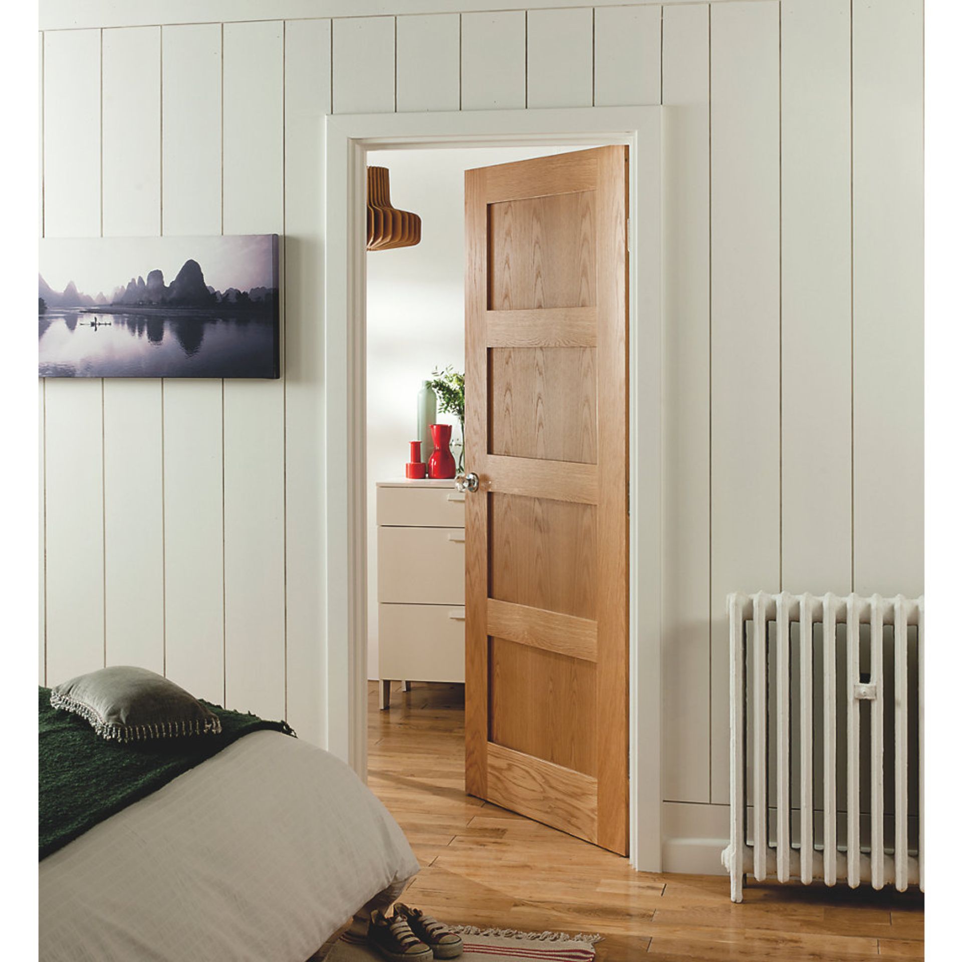 (JL14) Maple Shaker 4 panel Internal Door 1981mmx762mmx35mm. RRP £199.99. Maple veneer finish,... - Image 2 of 4