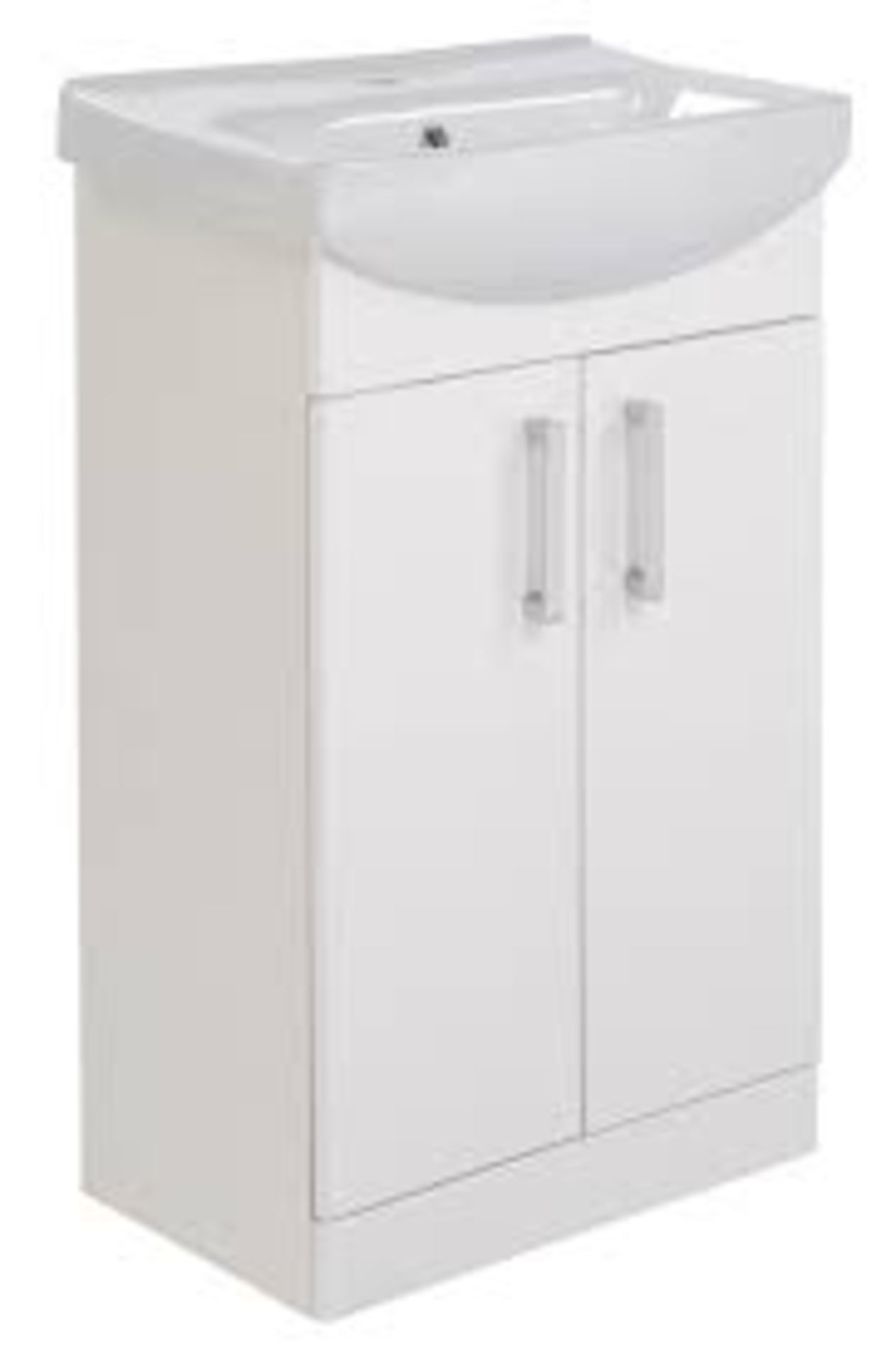 (JL29) 550mm Gloss White Vanity unit & basin set. Clean, crisp and versatile, our Ardenno gloss...