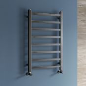 (QP88) 800x500mm Black Nickel Square Rail Ladder Towel Radiator. RRP £369.99. Constructed from... (