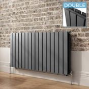 (QP86) 600x800mm Anthracite Aluminium Double Flat Panel Horizontal Radiator. RRP £369.99. Our... (