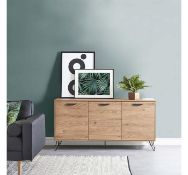 (QP30) Capri 3 Door Sideboard Modern clean lines and hairpin legs create an original contempo... (