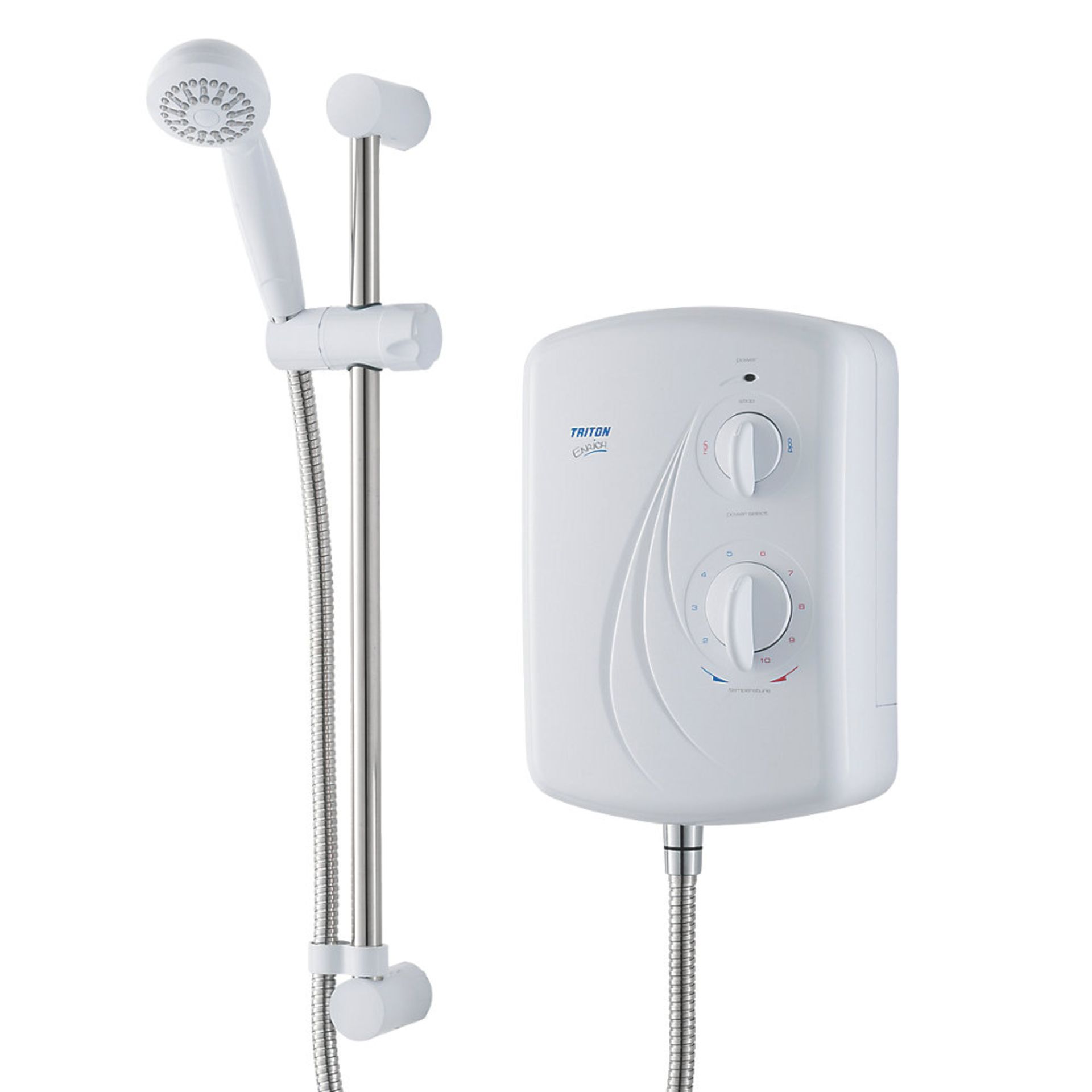 (QP108) TRITON ENRICH WHITE 9.5KW MANUAL ELECTRIC SHOWER. A great value unit that is easy to ... ( - Image 2 of 3