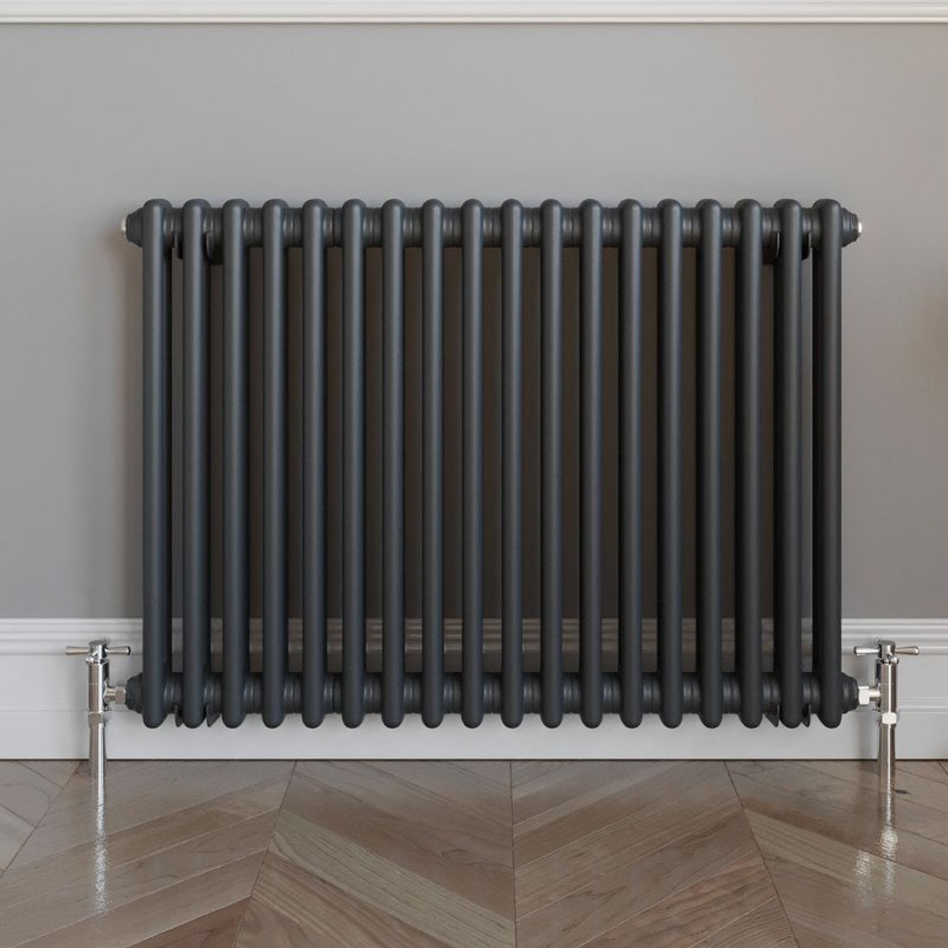 (QP17) 600x828mm Anthracite Double Panel Horizontal Colosseum Traditional Radiator. RRP £542.9... ( - Image 2 of 3