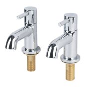 (XX76) Swirl Ola Bath Taps Pair. Pair of bath taps with solid brass bodies and hidden aerators...