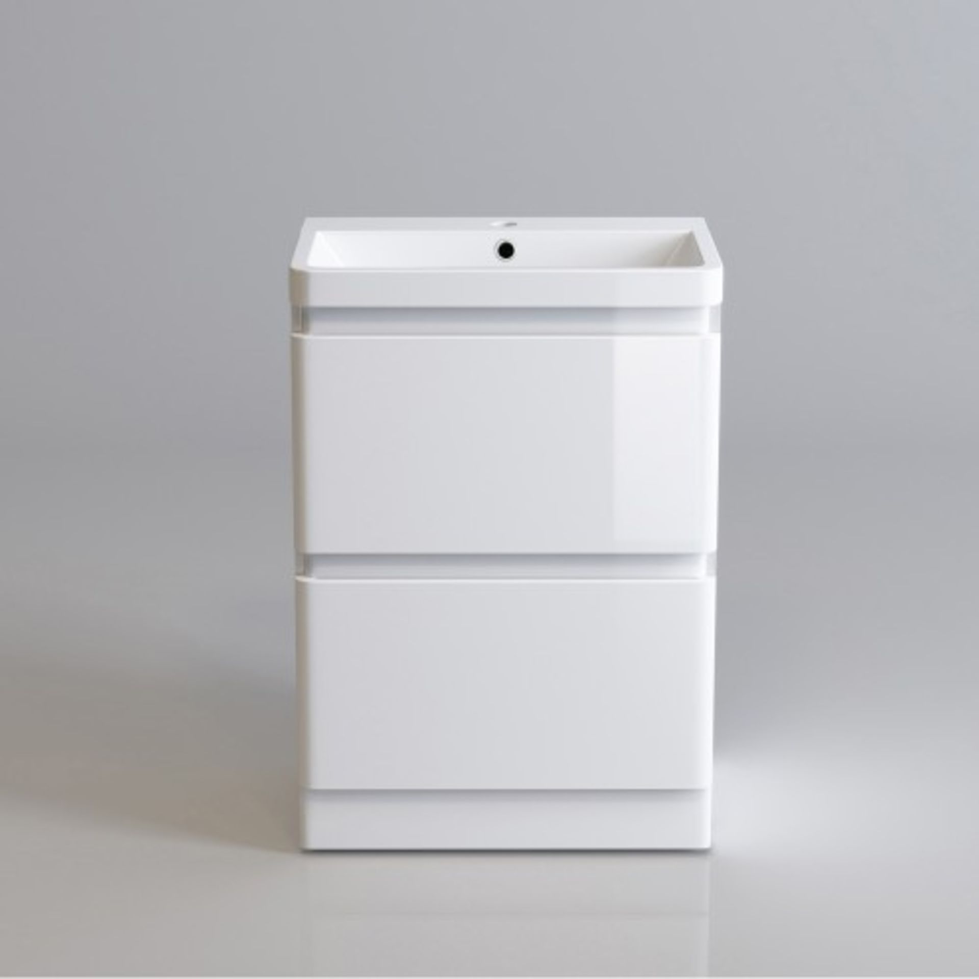 (QP7) 600MM DENVER II GLOSS WHITE BUILT IN BASIN DRAWER UNIT - FLOOR. RRP £599.99. Comes compl... ( - Image 2 of 3