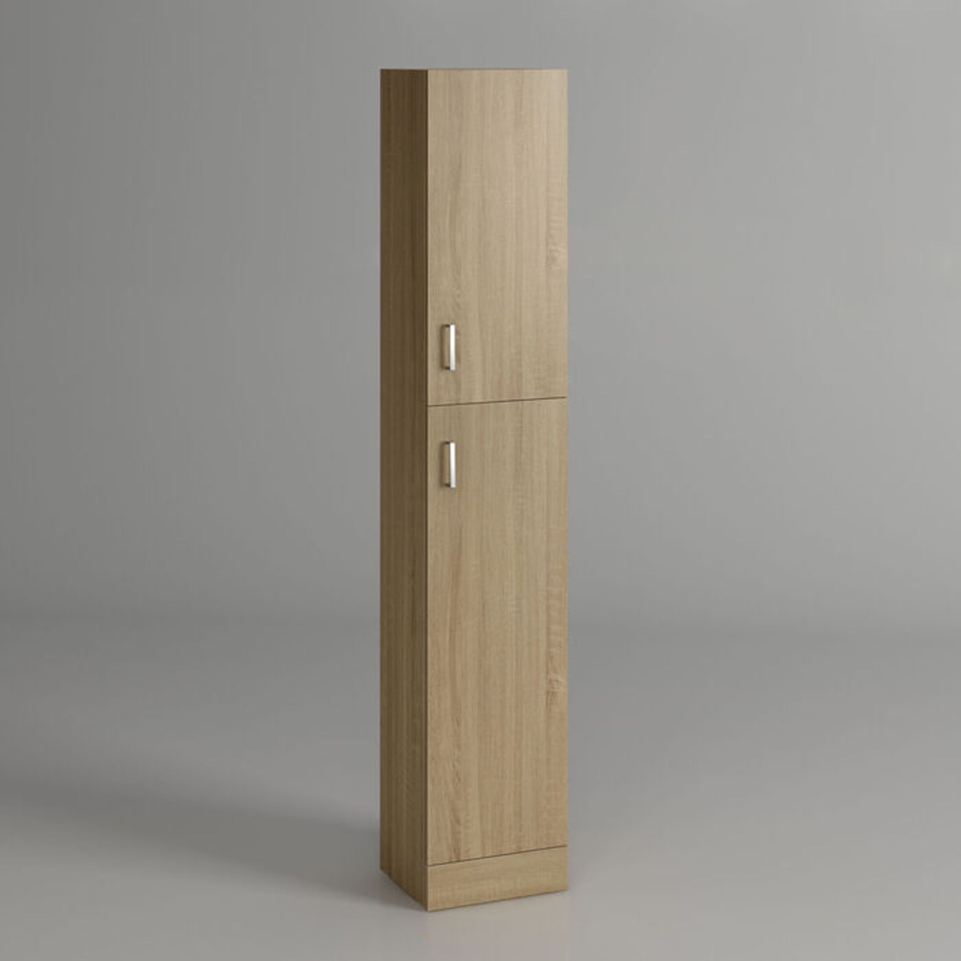 (QP157) 1900x300mm Oak Effect Tall Storage Cabinet - Floor Standing. Left Hand RRP £299.99. ... ( - Image 2 of 3