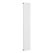 (QW124) 1800x300mm White Panel Vertical Radiator. RRP £219.00. Made from low carbon steel with a