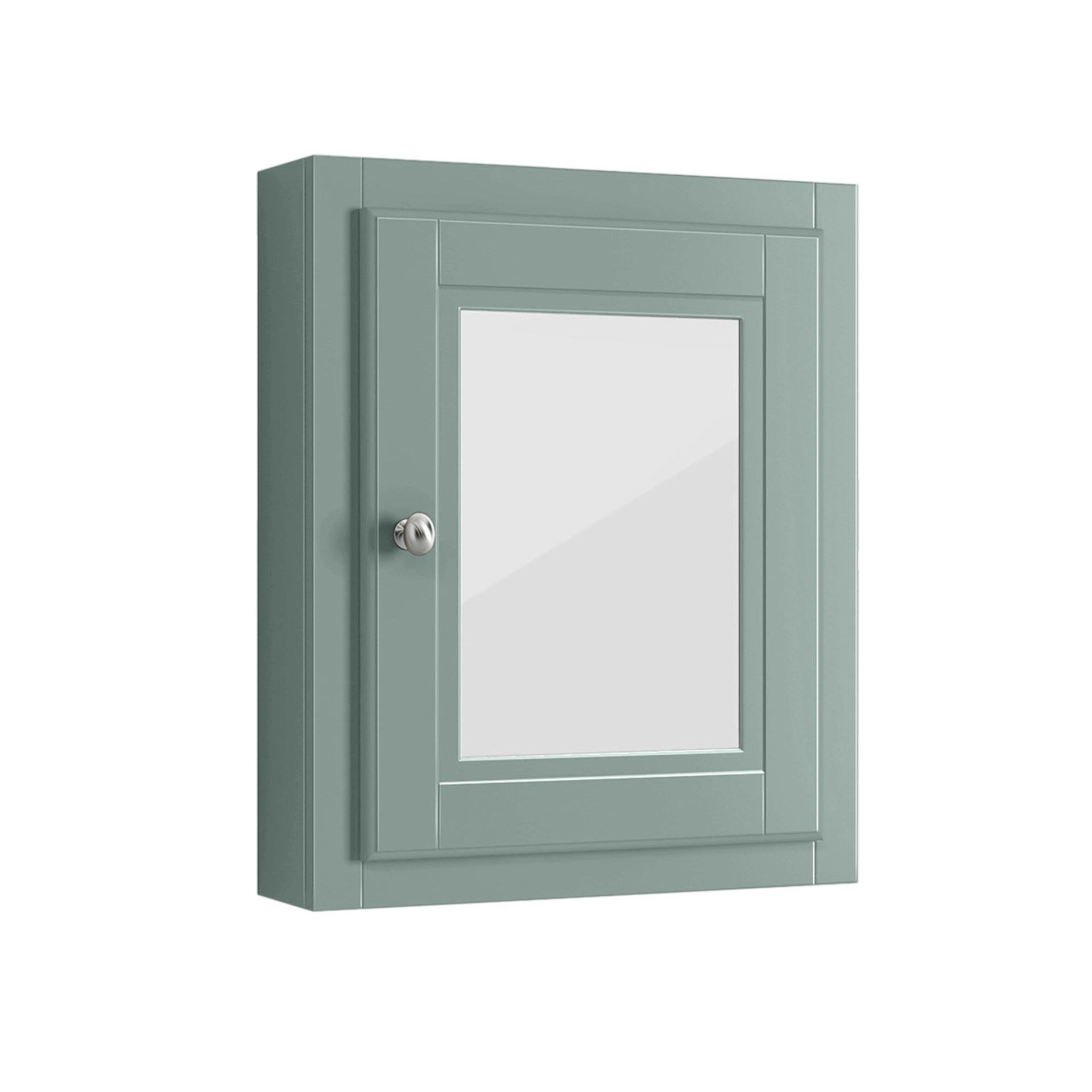 (QP33) Cambridge Single Door Mirror Cabinet - Marine Mist. RRP £199.99. Traditional aesth... ( - Image 4 of 4