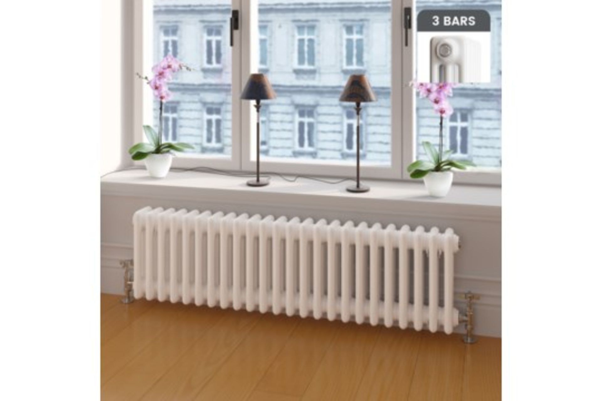 (QP24) 600x628mm White Triple Panel Horizontal Colosseum Traditional Radiator. RRP £443.99.Mad... (