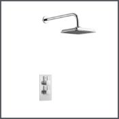 (QP101) Square Thermostatic Shower & Medium Head. Enjoy the minimalistic aesthetic of a conce... (