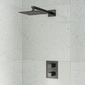 (QP103) Black Nickel Shower Head & Mixer Valve. RRP £399.99. Thermostatic for complete control... (