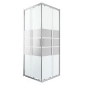 (QP113) 900x900mm Beloya Square Shower enclosure Corner entry double sliding door. RRP £419.9... (