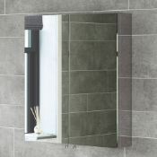 (QP75) 800x600mm Imandra Slim Mirrored Wall cabinet. RRP £160. Features a soft and silent do... (