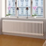 (QP25) 600x812mm White Four Panel Horizontal Colosseum Traditional Radiator. Made from low