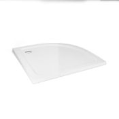 (QP46) 900x900mm - 8mm - Designer Frameless EasyClean Quadrant Shower Enclosure & Slim Stone