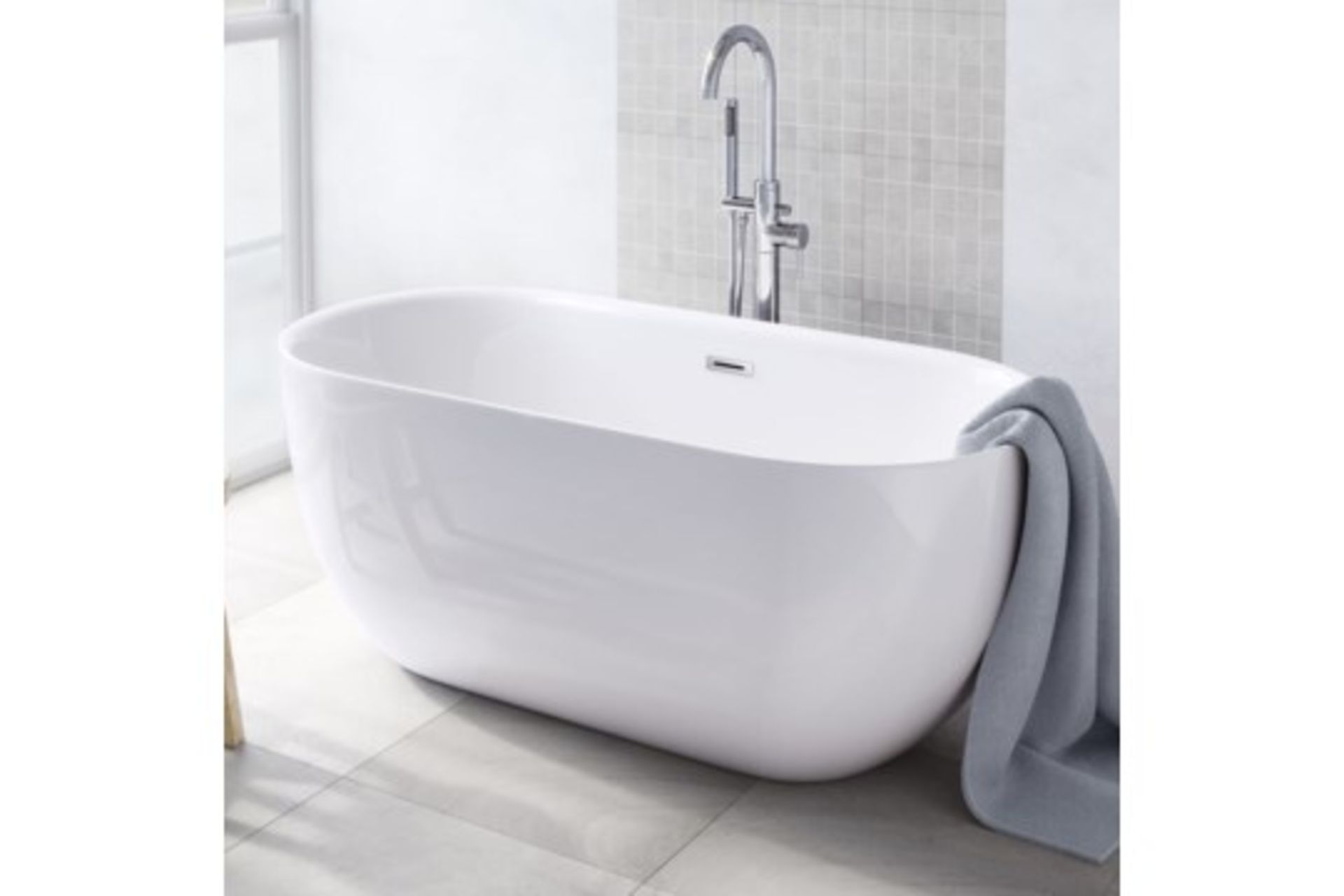 1500x720mm May Freestanding Bath. Manufactured from high quality gloss acrylic for a luxurious...